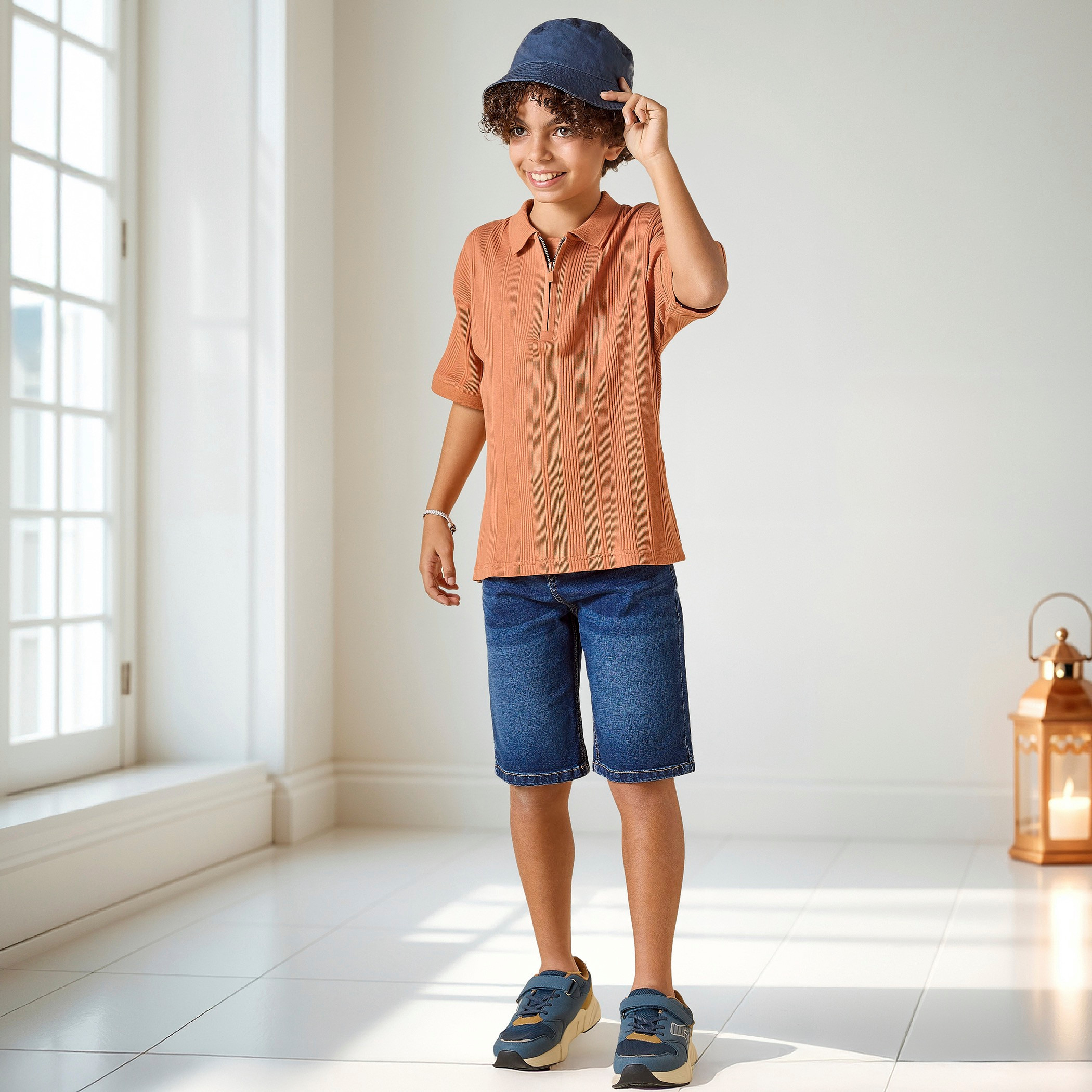 Juniors Denim Shorts with Button Closure and Pockets-boys-clothing-bottoms-shorts-image-6