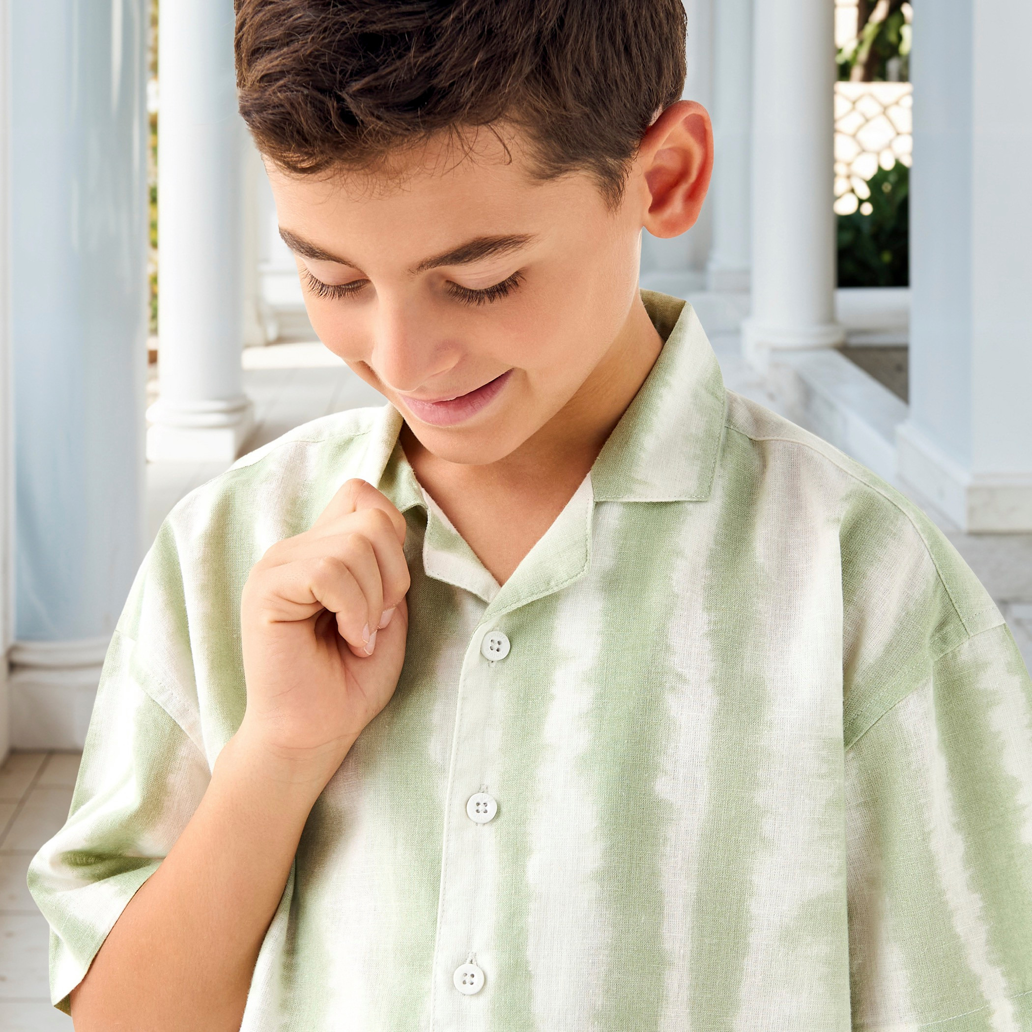 Juniors Tie Dye Shirt with Short Sleeves-boys-clothing-shirts-image-2