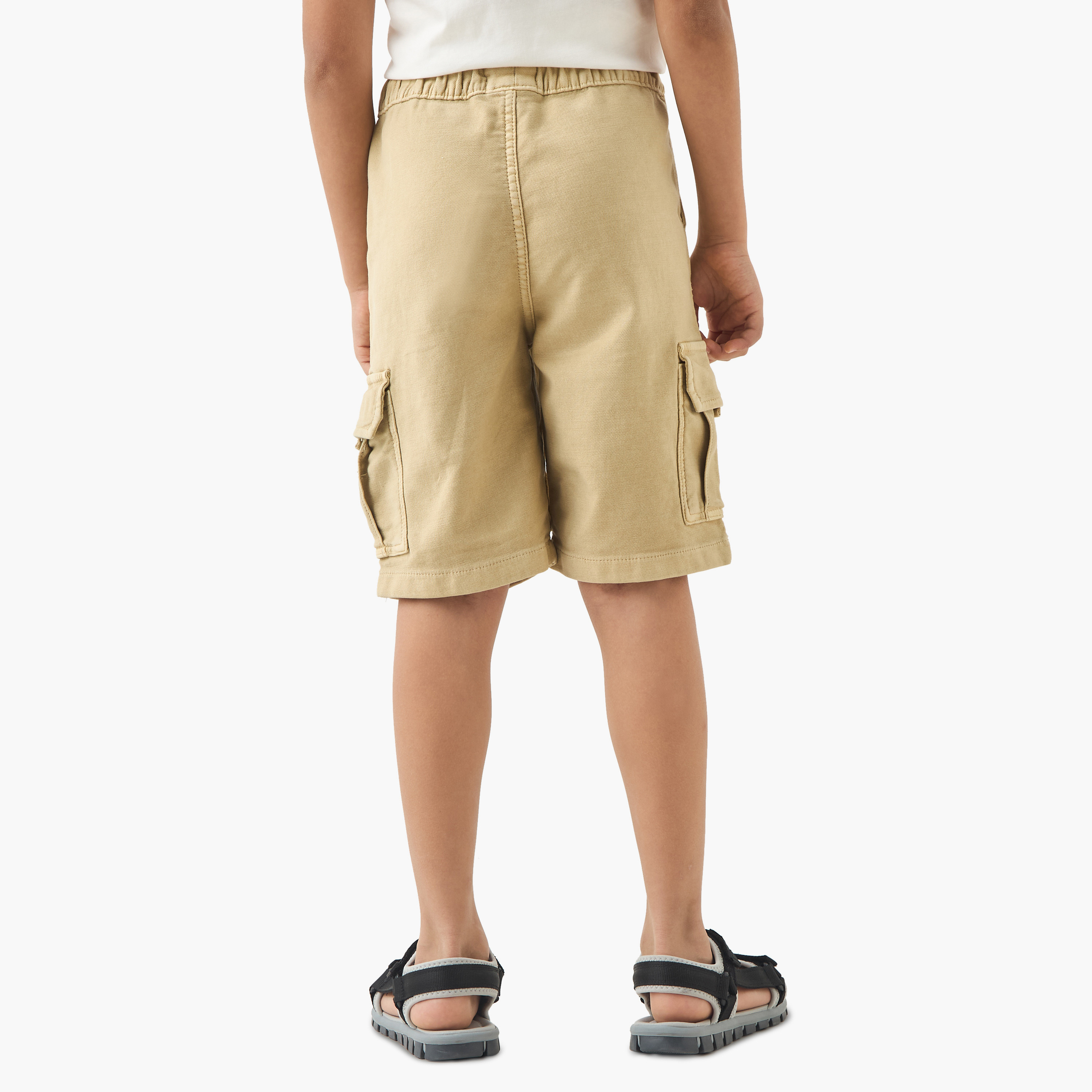 Buy Juniors Solid Cargo Shorts with Drawstring Closure