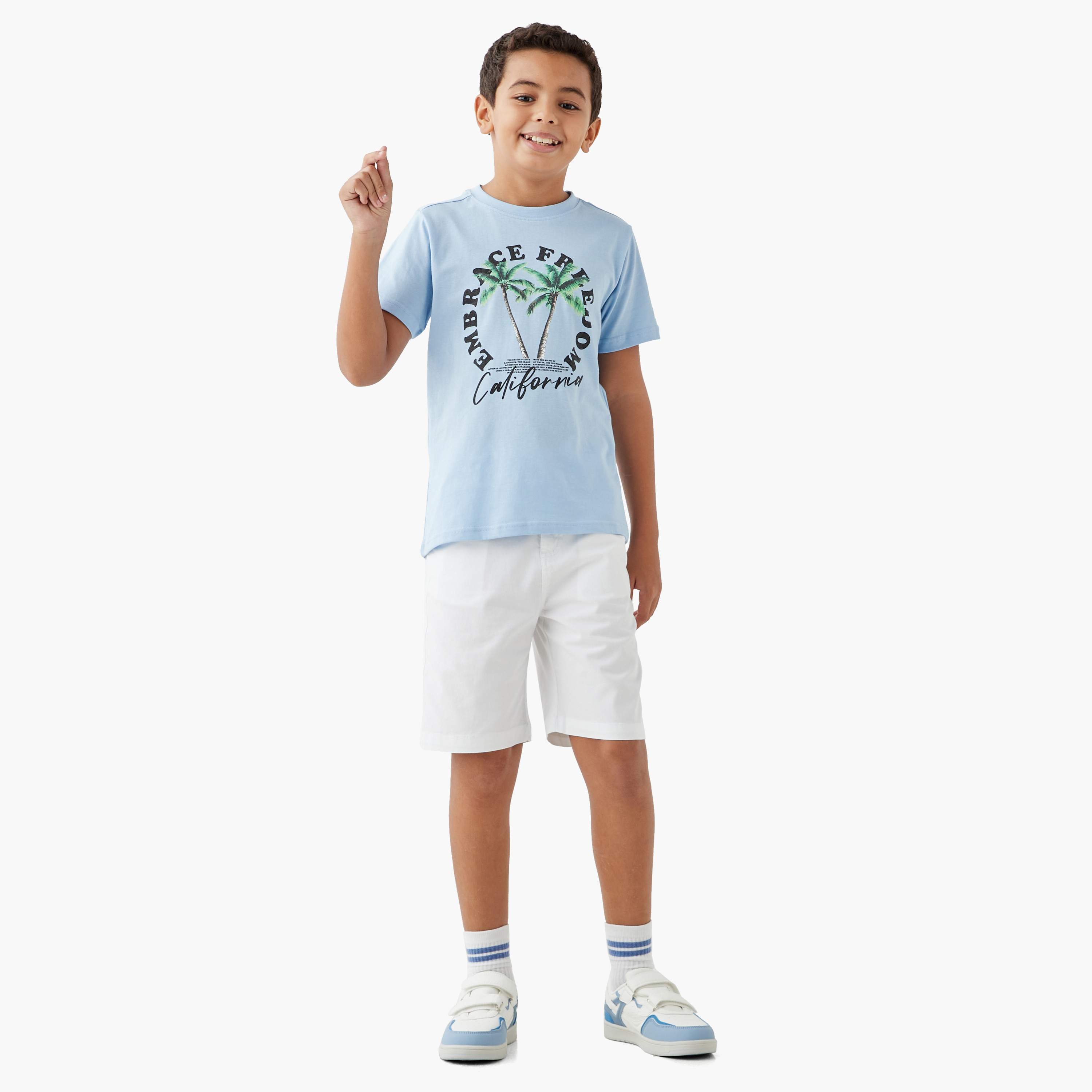 Juniors Solid Shorts with Button Closure and Pockets-boys-clothing-bottoms-shorts-image-2