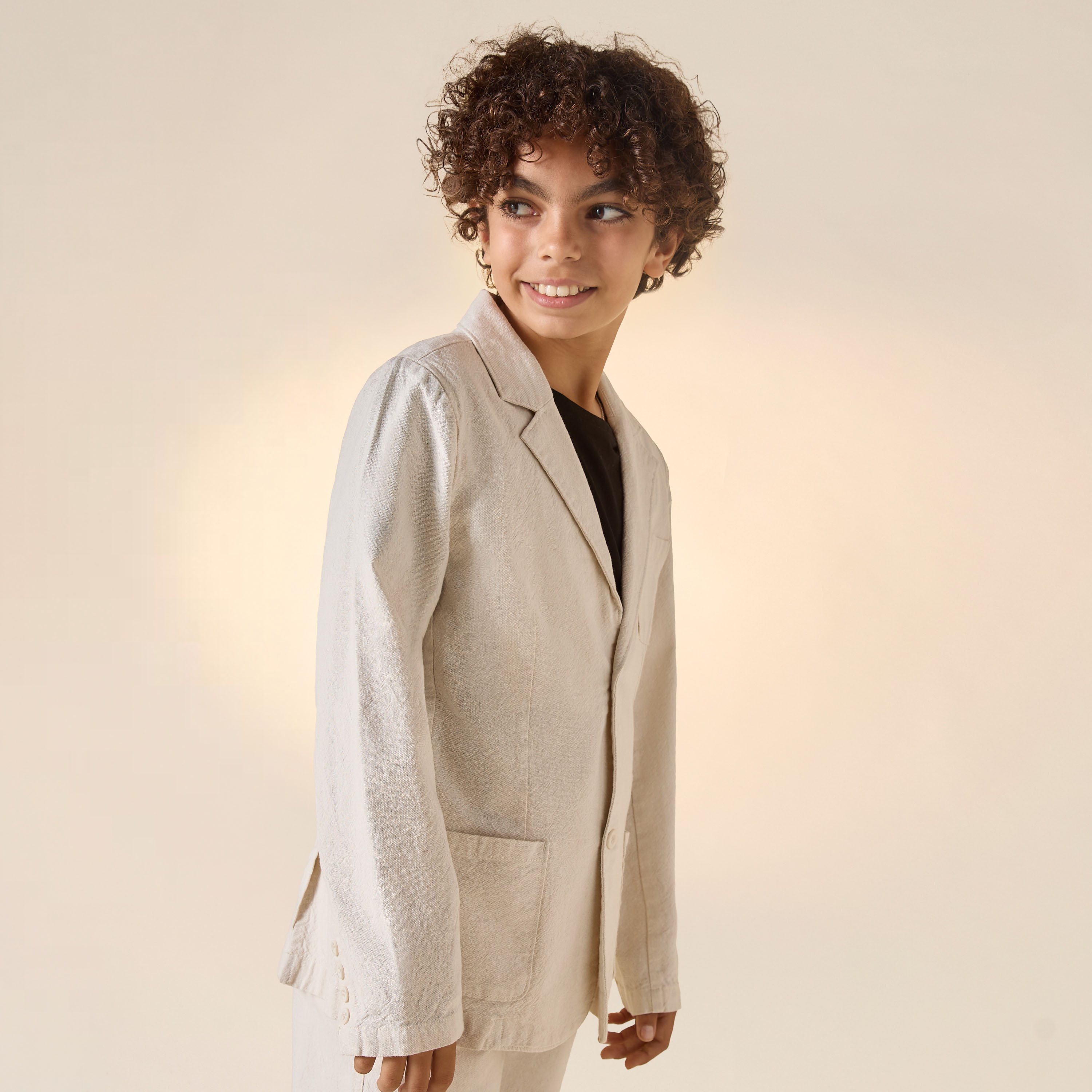 Juniors Textured Notch Lapel Blazer with Long Sleeves-boys-clothing-jacketsandcoats-image-6