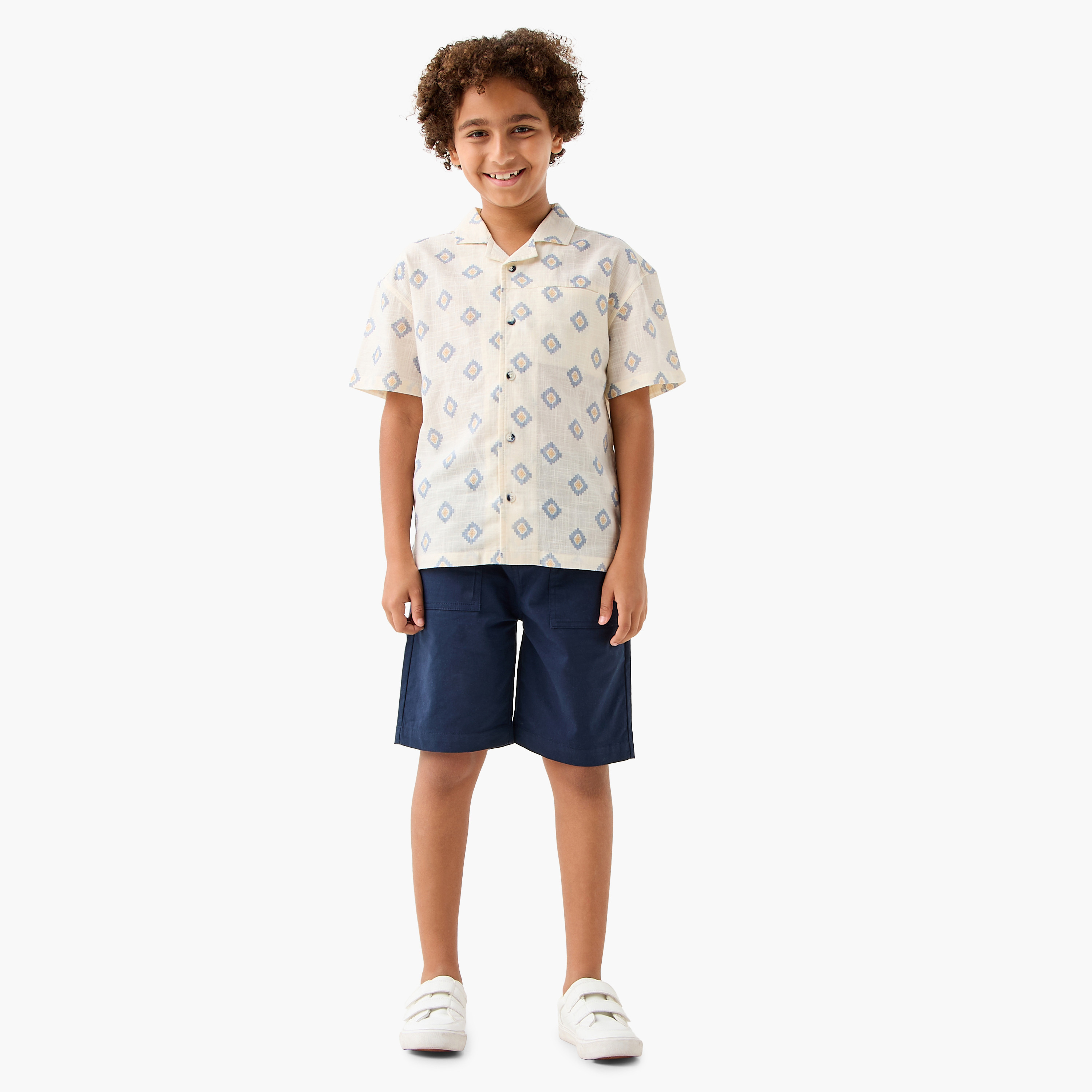 Juniors Printed Shirt and Shorts Set-boys-clothing-setsandcoords-image-1