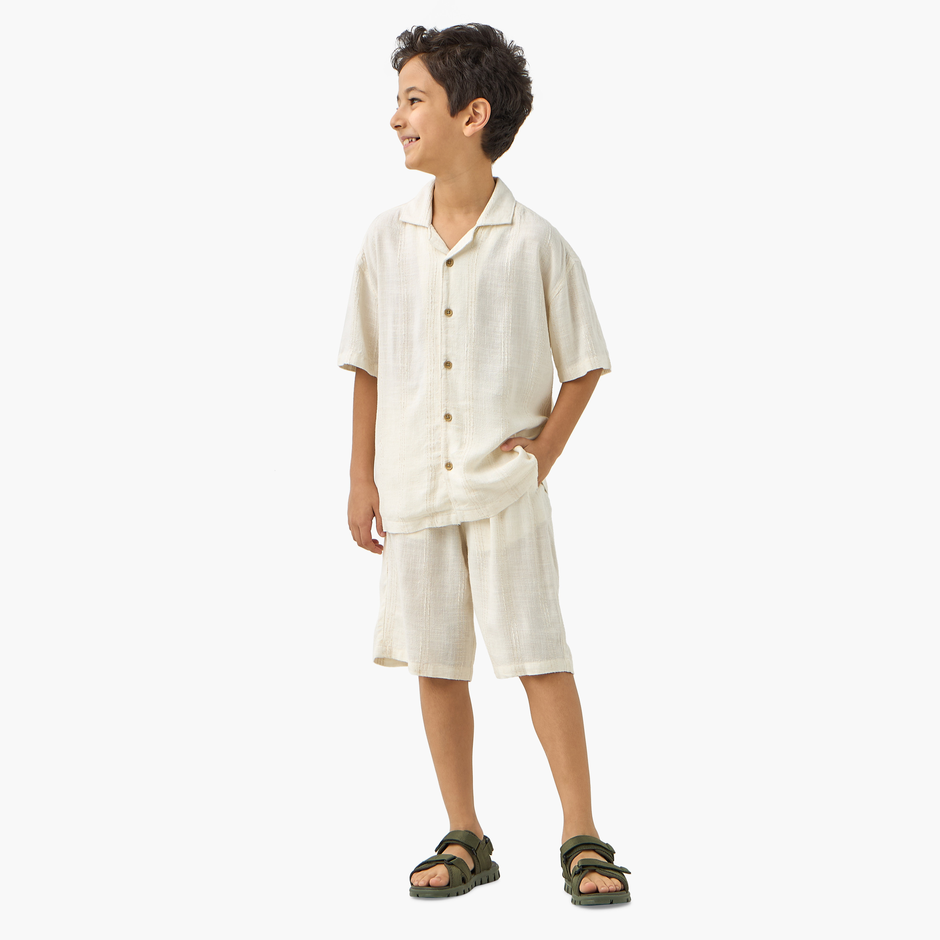 طقم شورت وقميص بارز الملمس من جونيورز-boys-clothing-setsandcoords-image-1