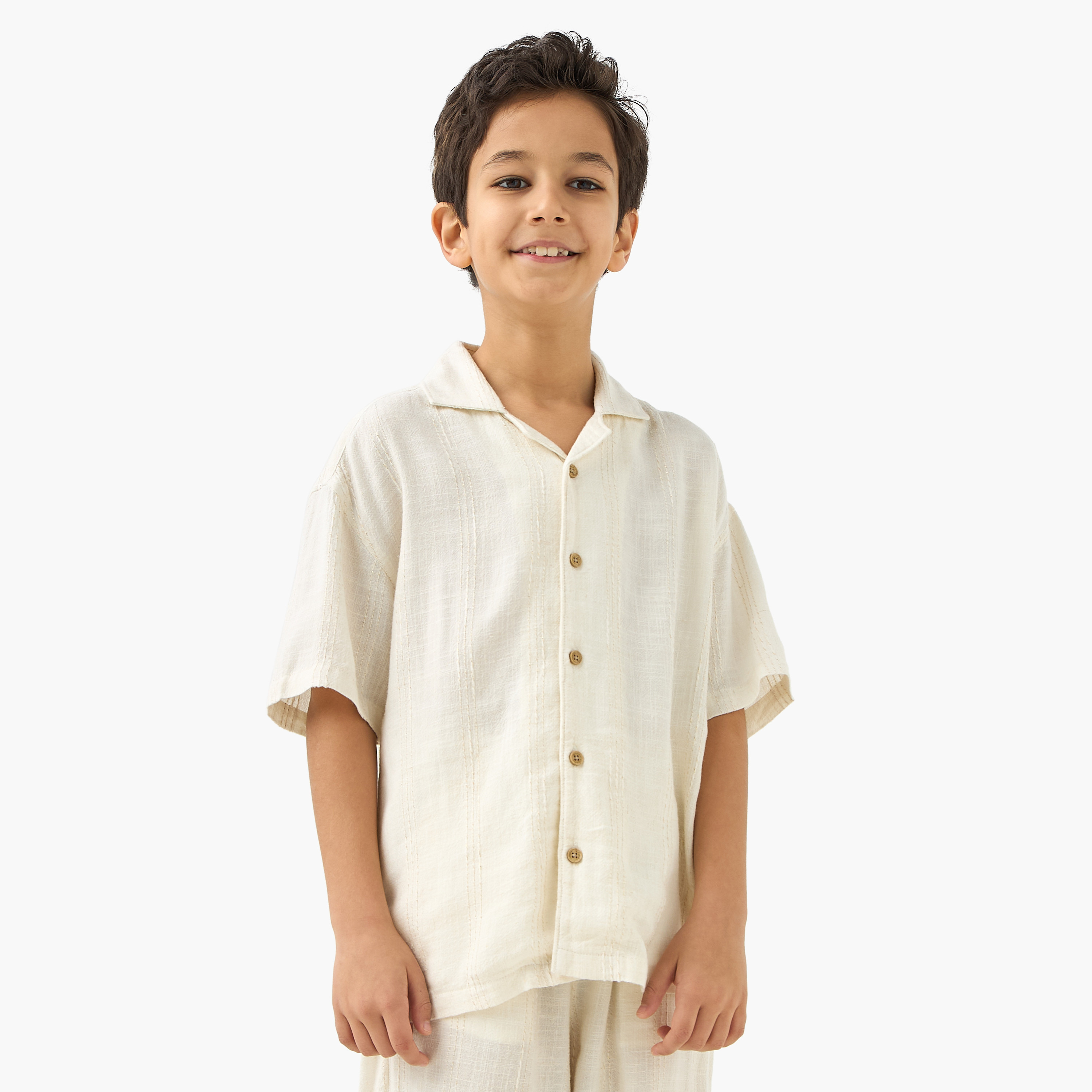 طقم شورت وقميص بارز الملمس من جونيورز-boys-clothing-setsandcoords-image-2