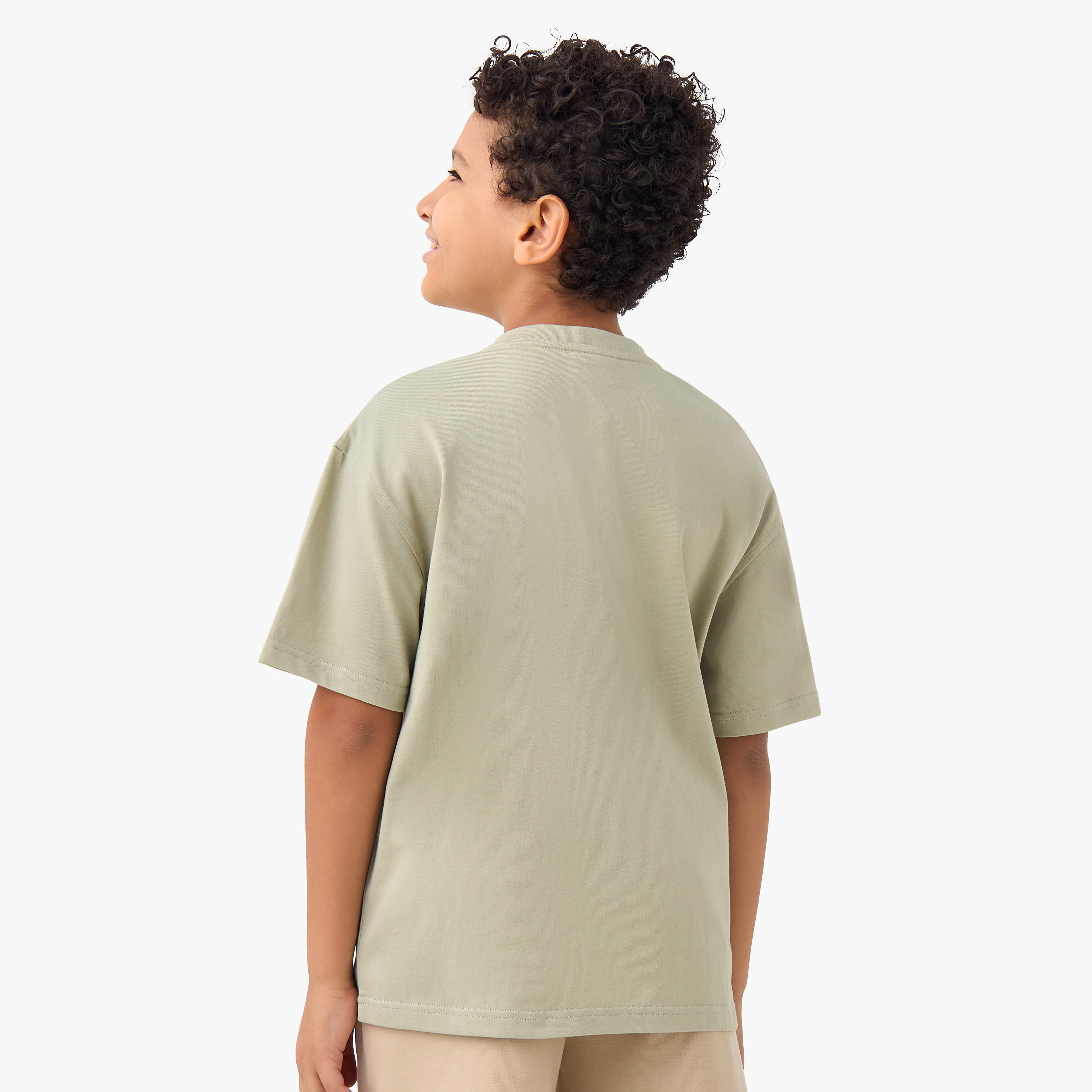 XYZ Applique Crew Neck T-shirt with Zip Detail and Short Sleeves-sports-boys-clothing-tops-image-3