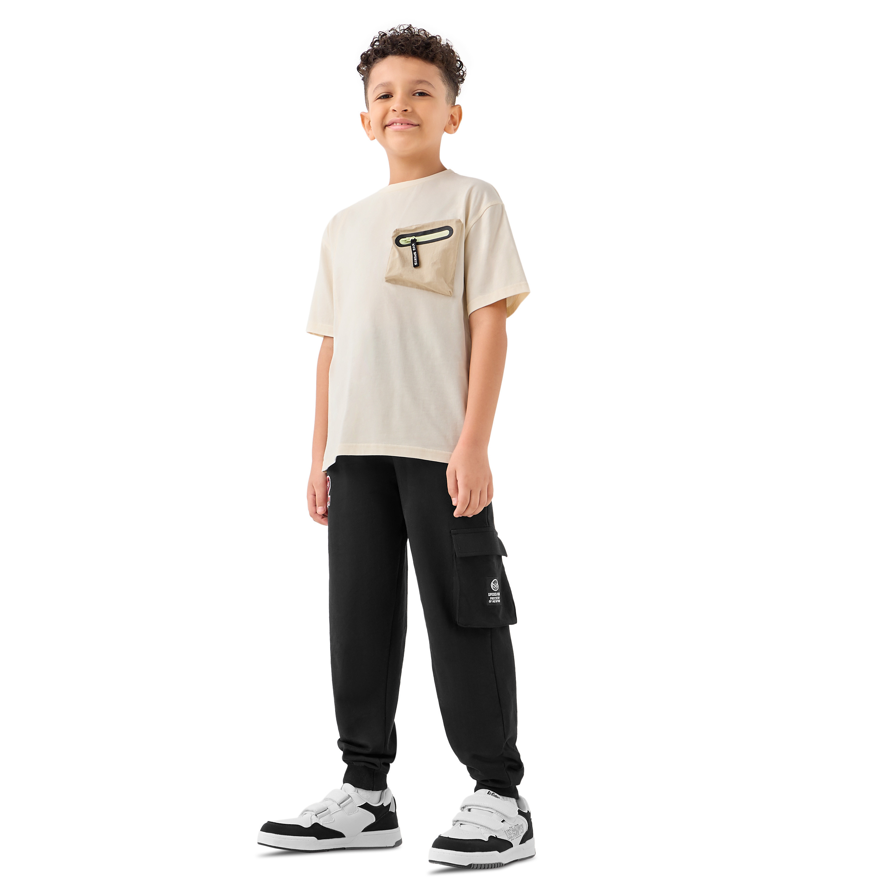 XYZ Printed Crew Neck T-shirt with Pocket and Short Sleeves-boys-clothing-sportswear-tops-image-2