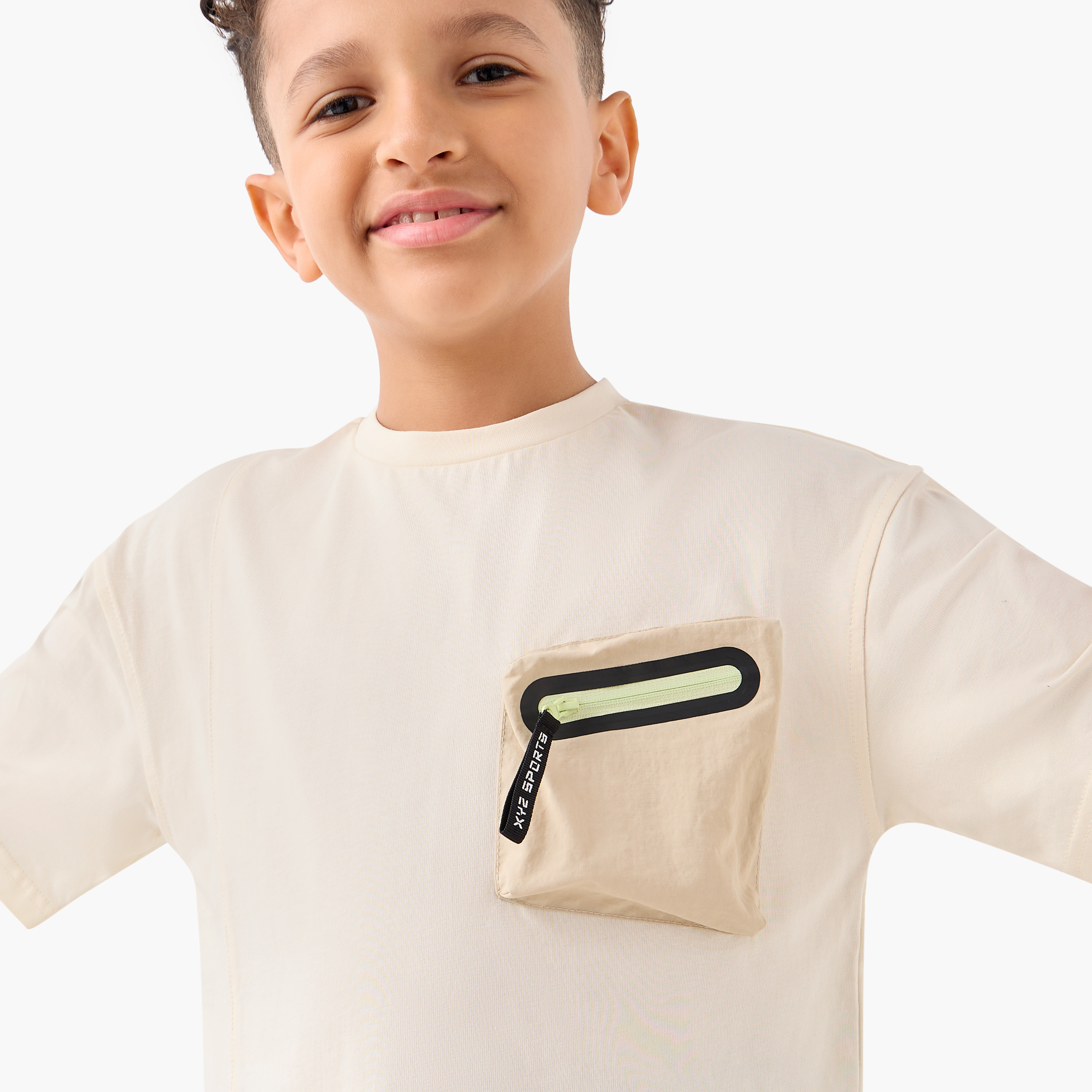 XYZ Printed Crew Neck T-shirt with Pocket and Short Sleeves-boys-clothing-sportswear-tops-image-4