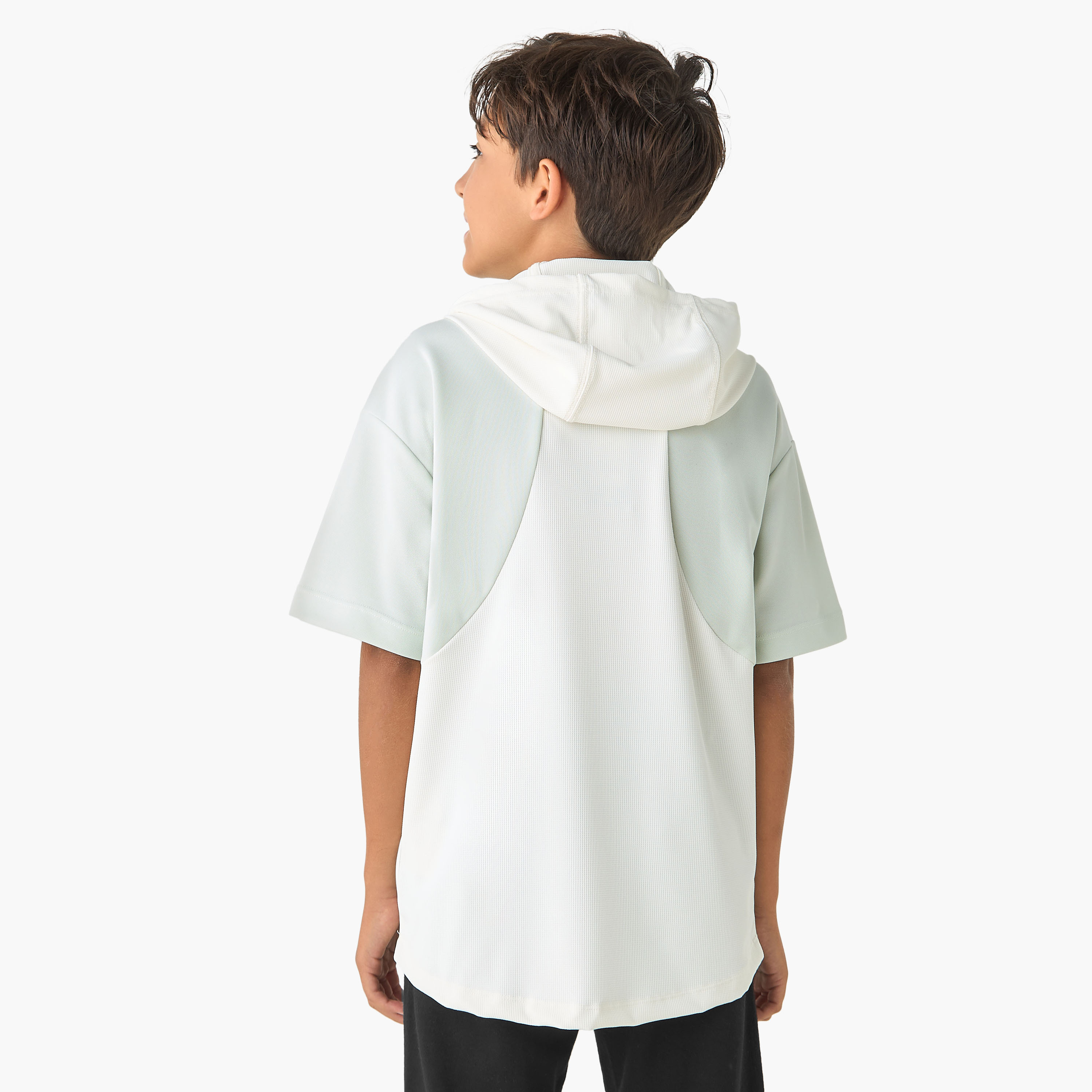 XYZ Logo Print Hooded T-shirt with Short Sleeves-sports-boys-clothing-tops-image-3
