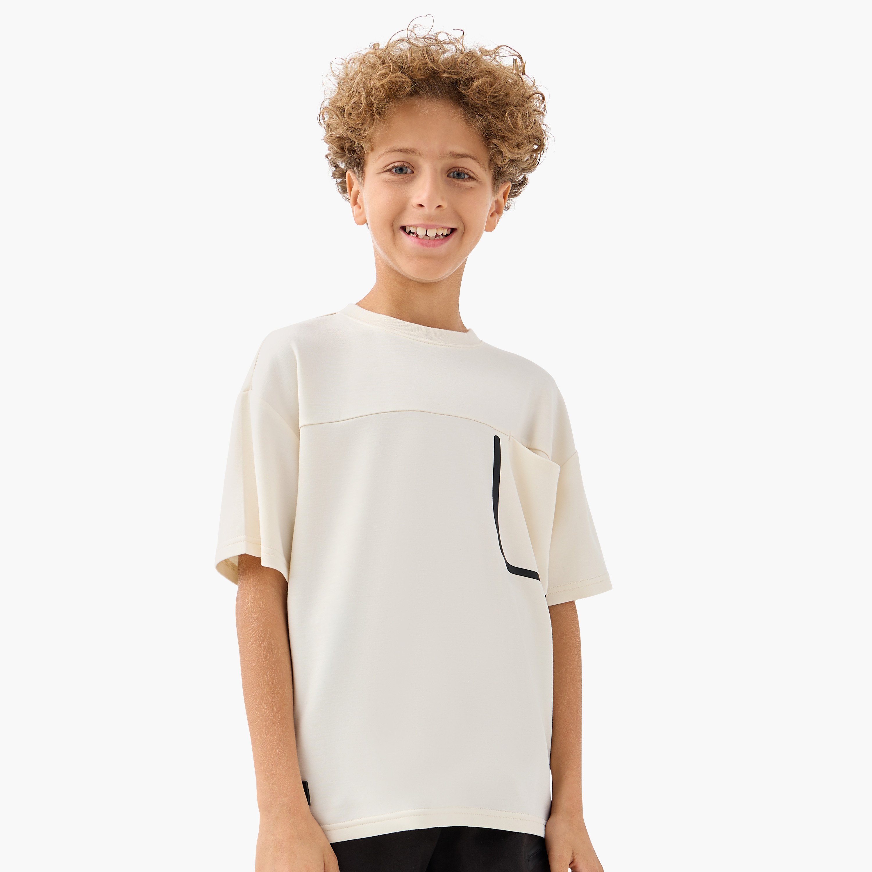 تيشيرت بياقة ضيقة وألواح وأكمام قصير من أكس واي زي-boys-clothing-tshirtsandpolos-image-5