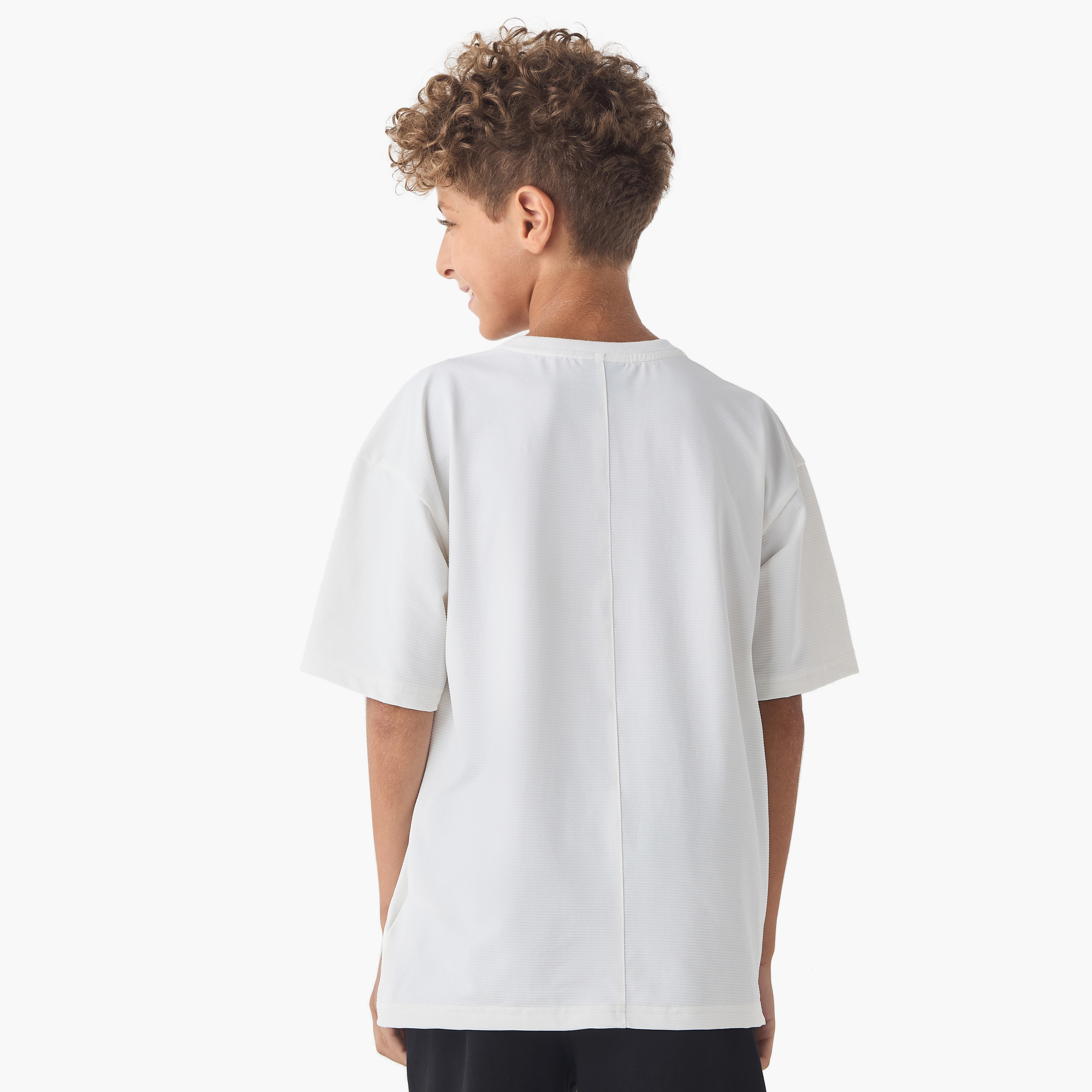 XYZ Textured T-shirt with Short Sleeves and Chest Pocket-sports-boys-clothing-tops-image-3