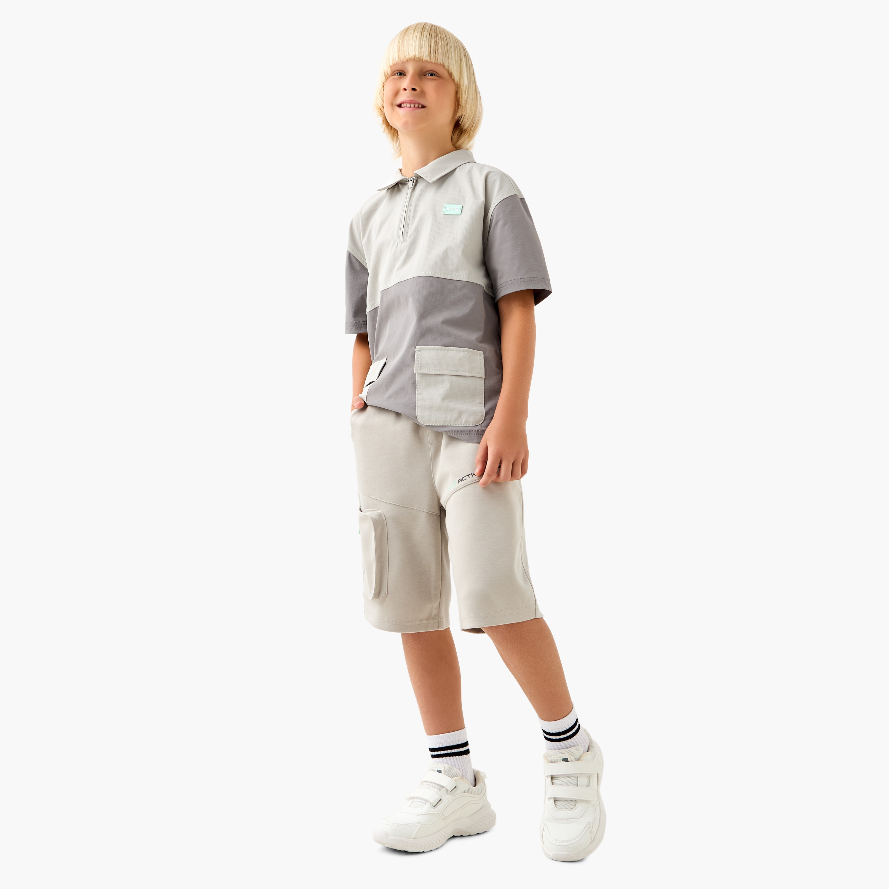 XYZ Colourblock Polo T-shirt with Pockets and Short Sleeves-sports-boys-clothing-tops-image-2