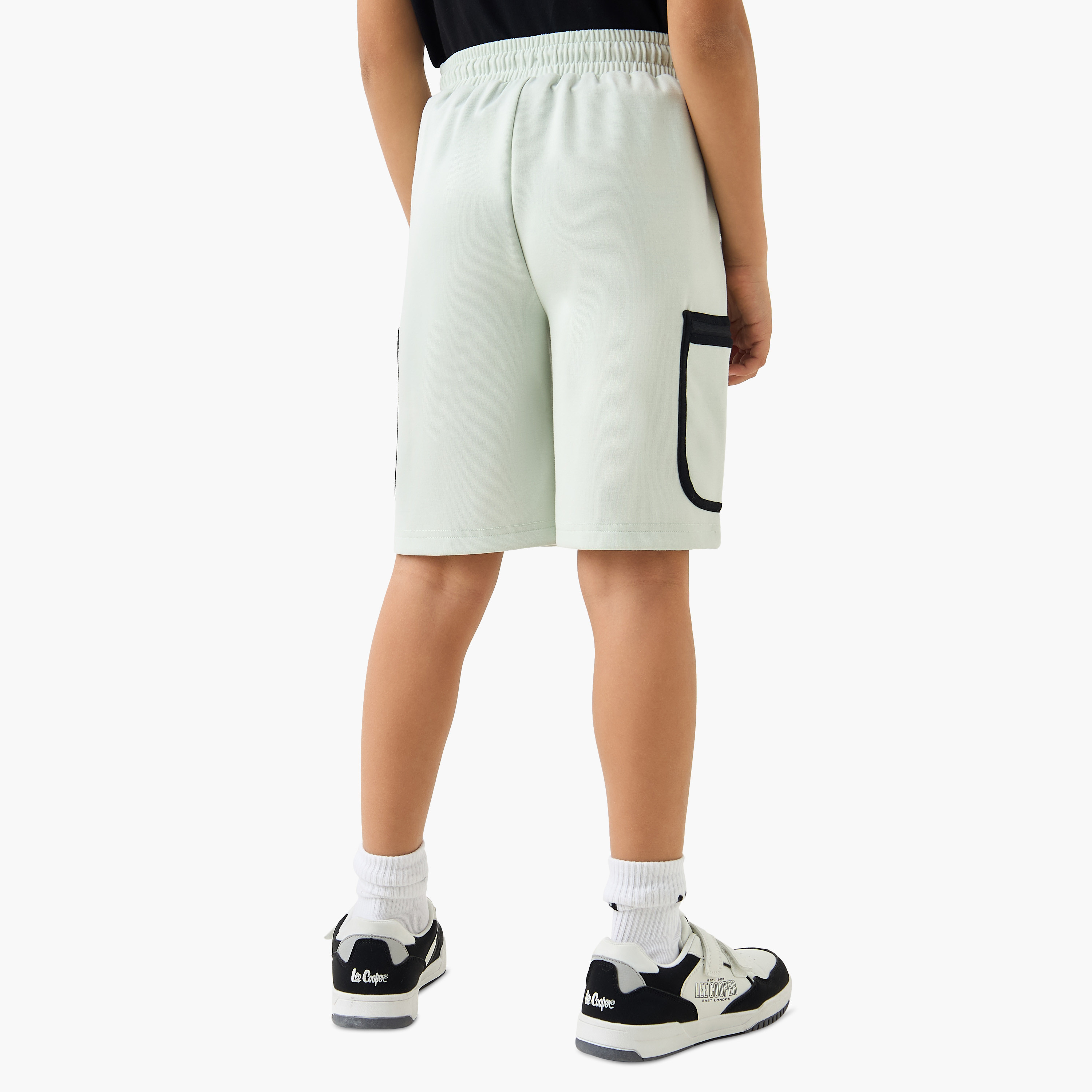 Panelled Short with Drawstring Closure and Pockets-sports-boys-clothing-bottoms-shorts-image-3