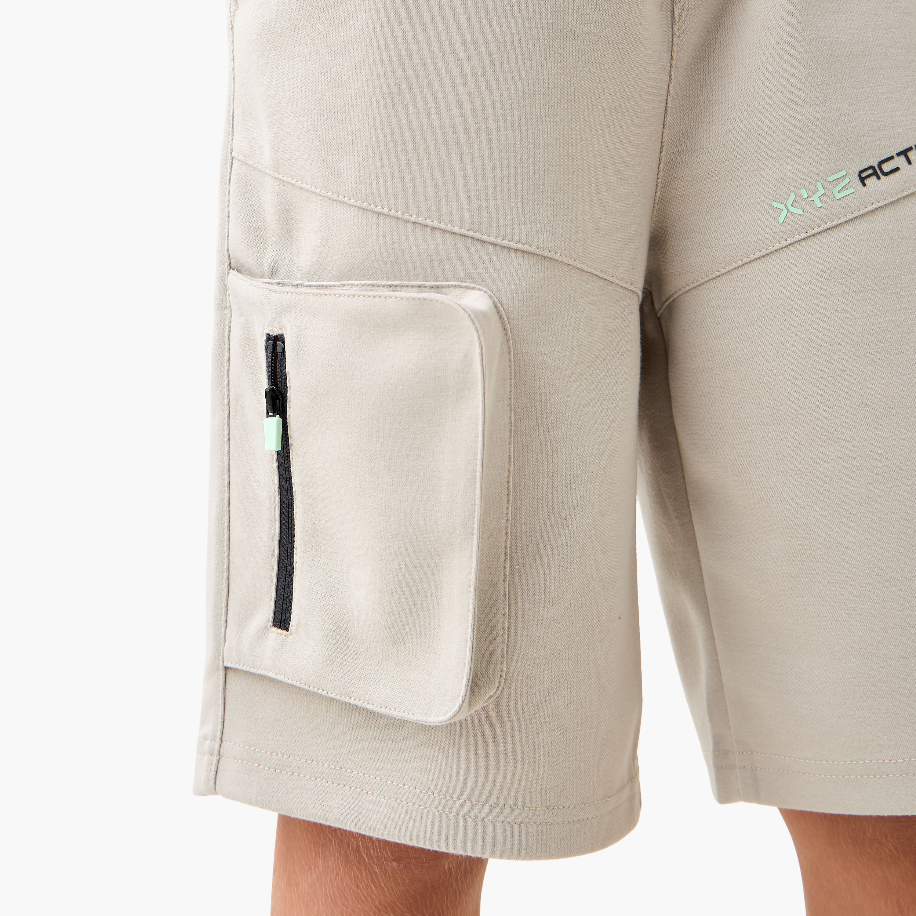 XYZ Panelled Cargo Shorts with Drawstring Closure and Pockets-sports-boys-clothing-bottoms-image-4
