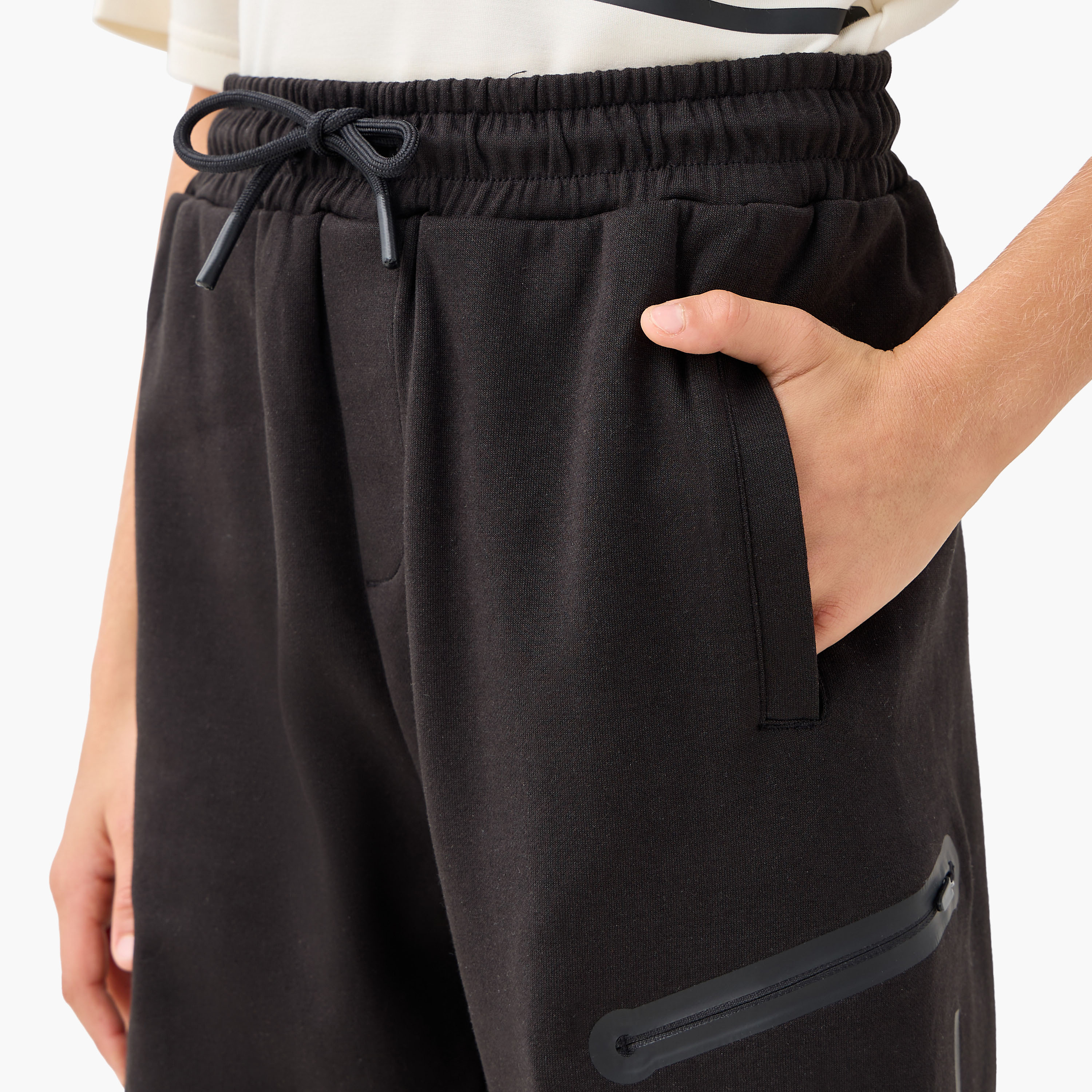 XYZ Logo Print Joggers with Pockets and Drawstring Closure-boys-clothing-sportswear-bottoms-image-4