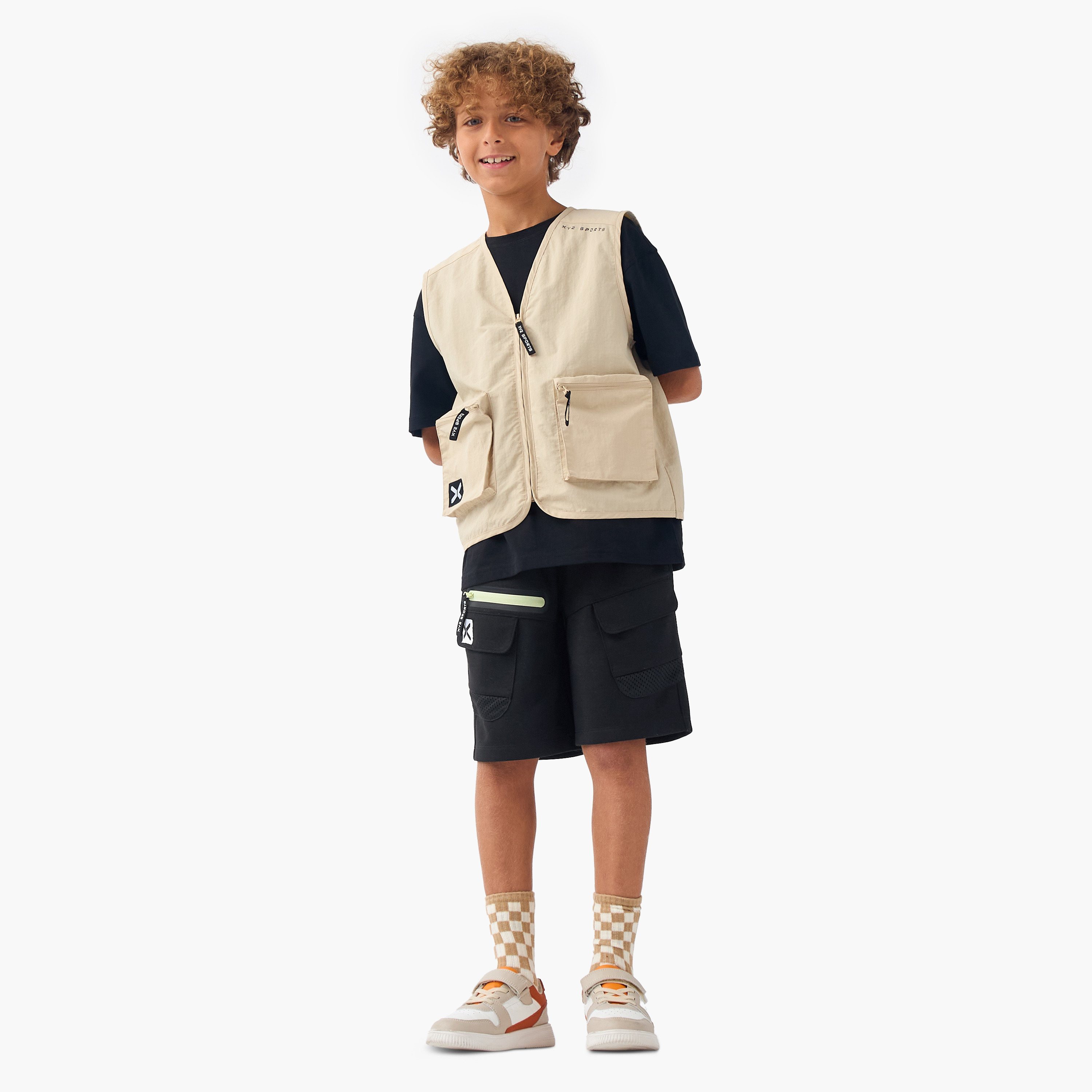 XYZ Solid Gilet with Zip Closure and Pockets-sports-boys-clothing-jackets-image-2