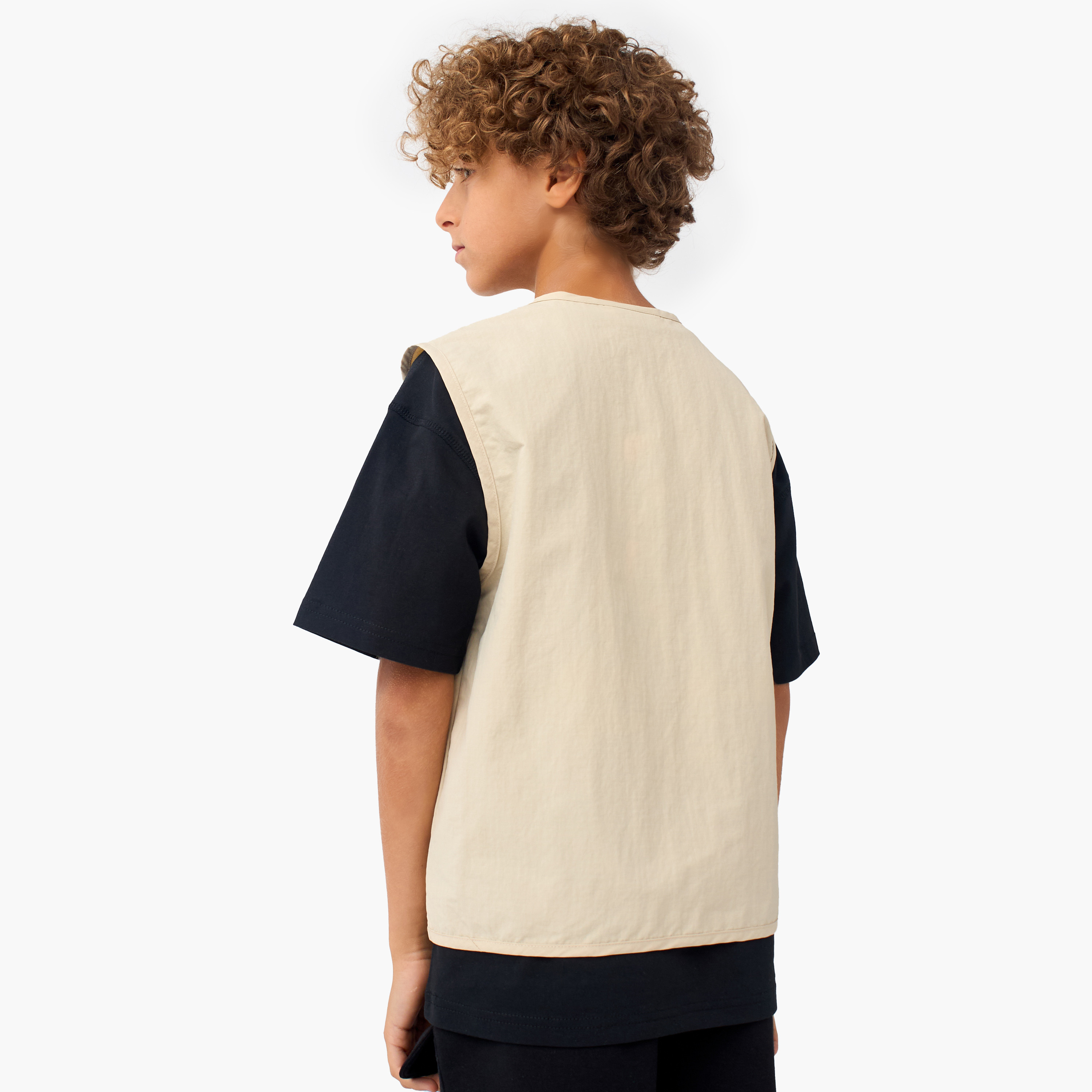 XYZ Solid Gilet with Zip Closure and Pockets-sports-boys-clothing-jackets-image-3