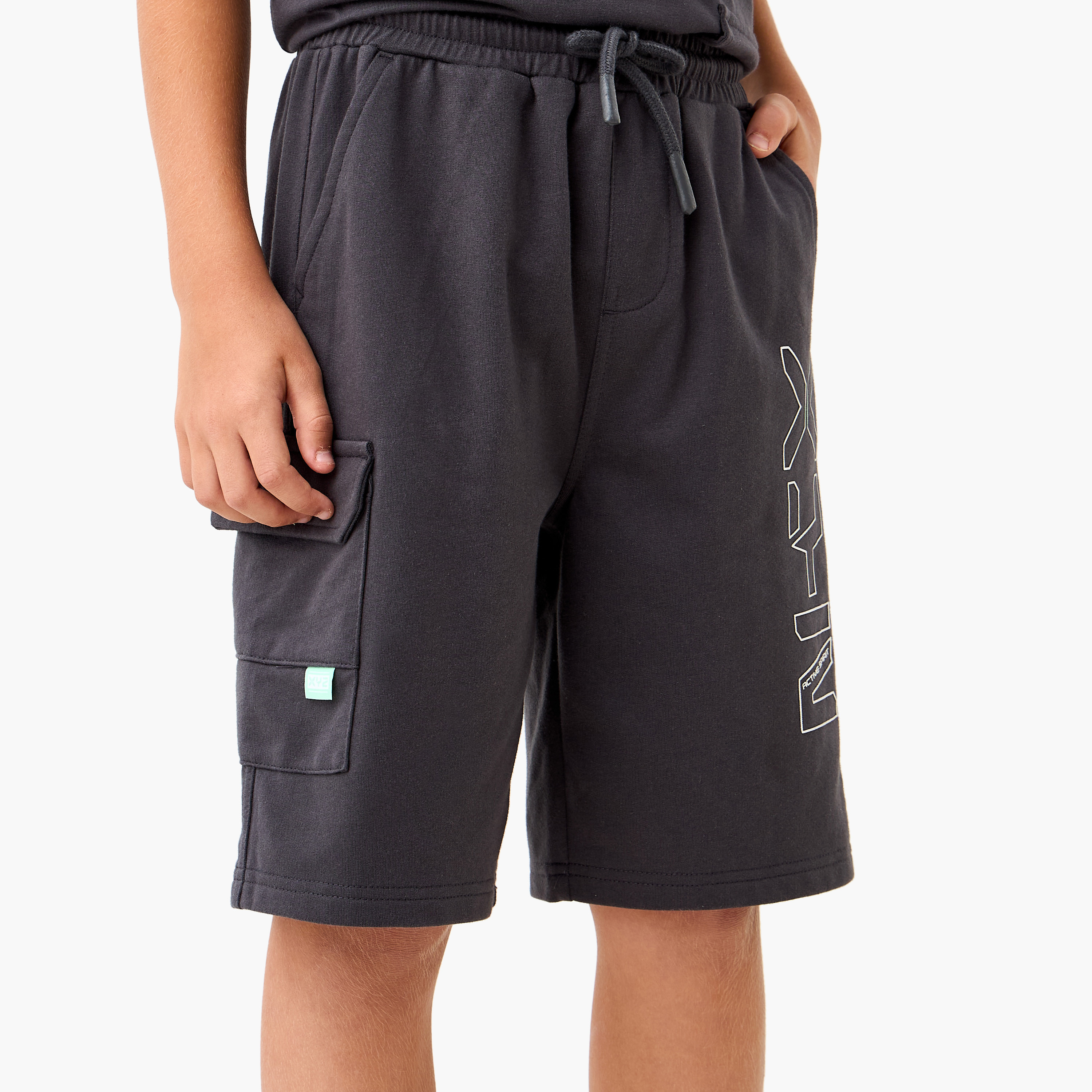 XYZ Logo Print T-shirt and Shorts Set-boys-clothing-sportswear-sets-image-3