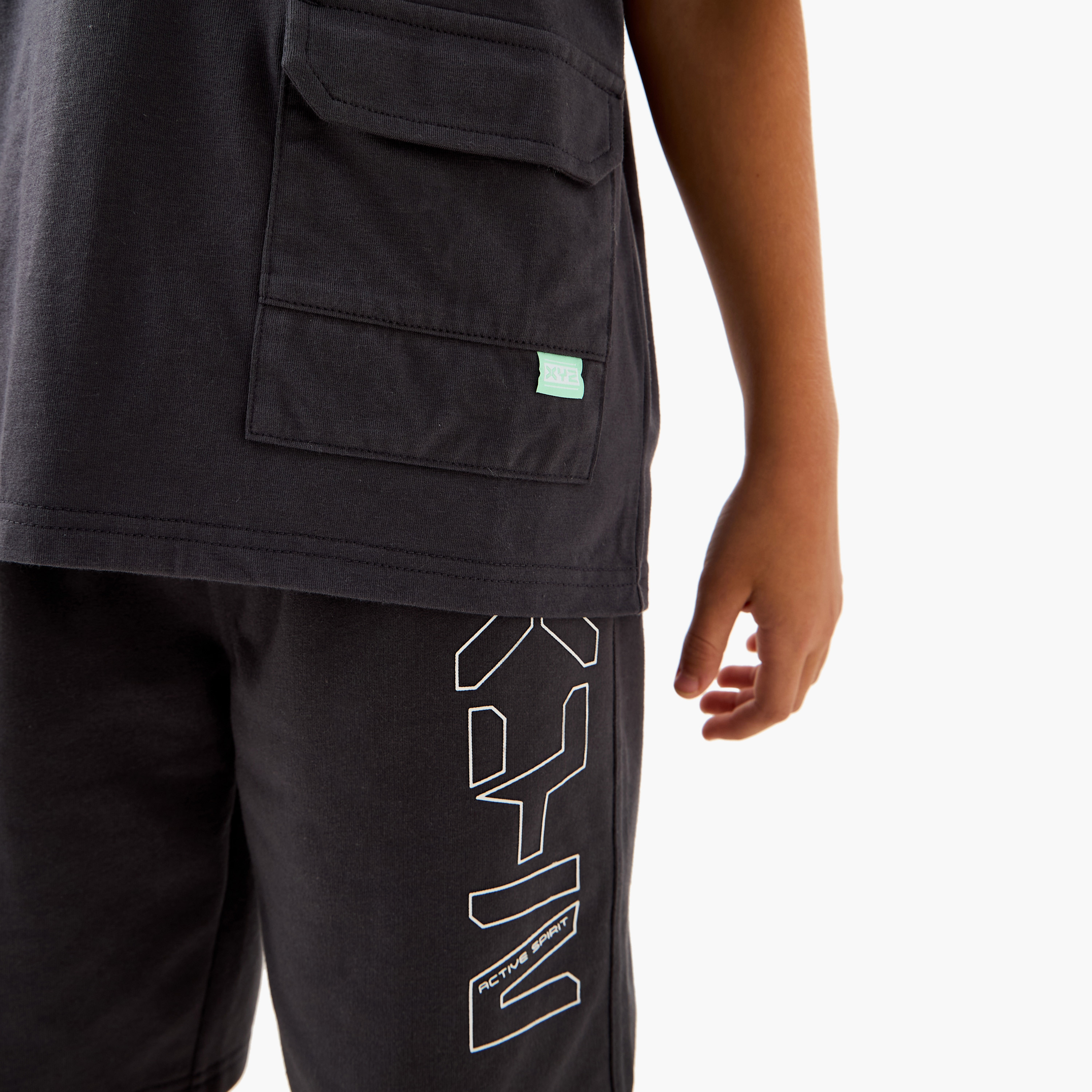 XYZ Logo Print T-shirt and Shorts Set-boys-clothing-sportswear-sets-image-5