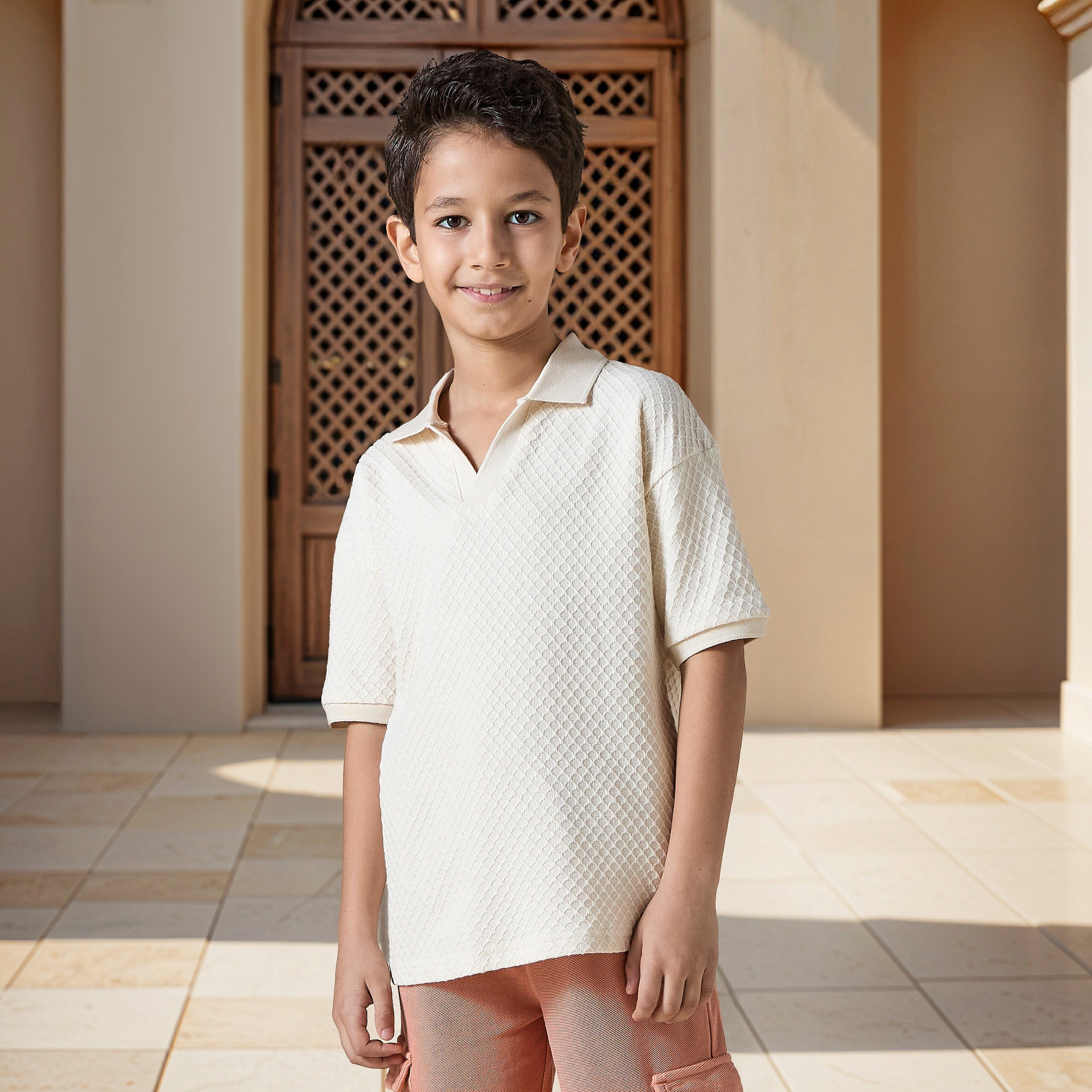 تيشيرت بولو بياقة وأكمام قصيرة بتصميم بارز من إيليجو-boys-clothing-tshirtsandpolos-image-6