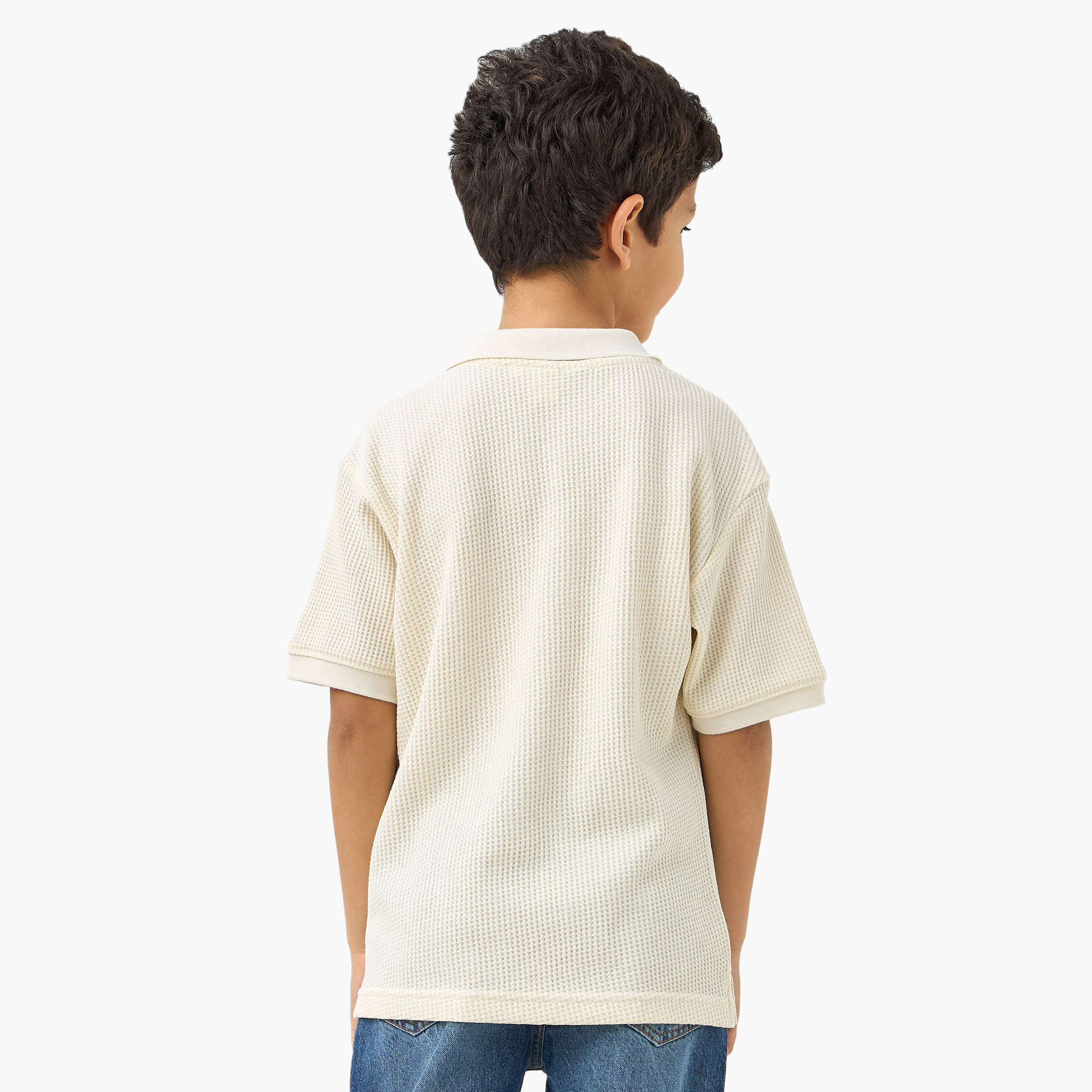 تيشيرت بولو من إليغو بارز الملمس بأكمام قصيرة-boys-clothing-tshirtsandpolos-image-3