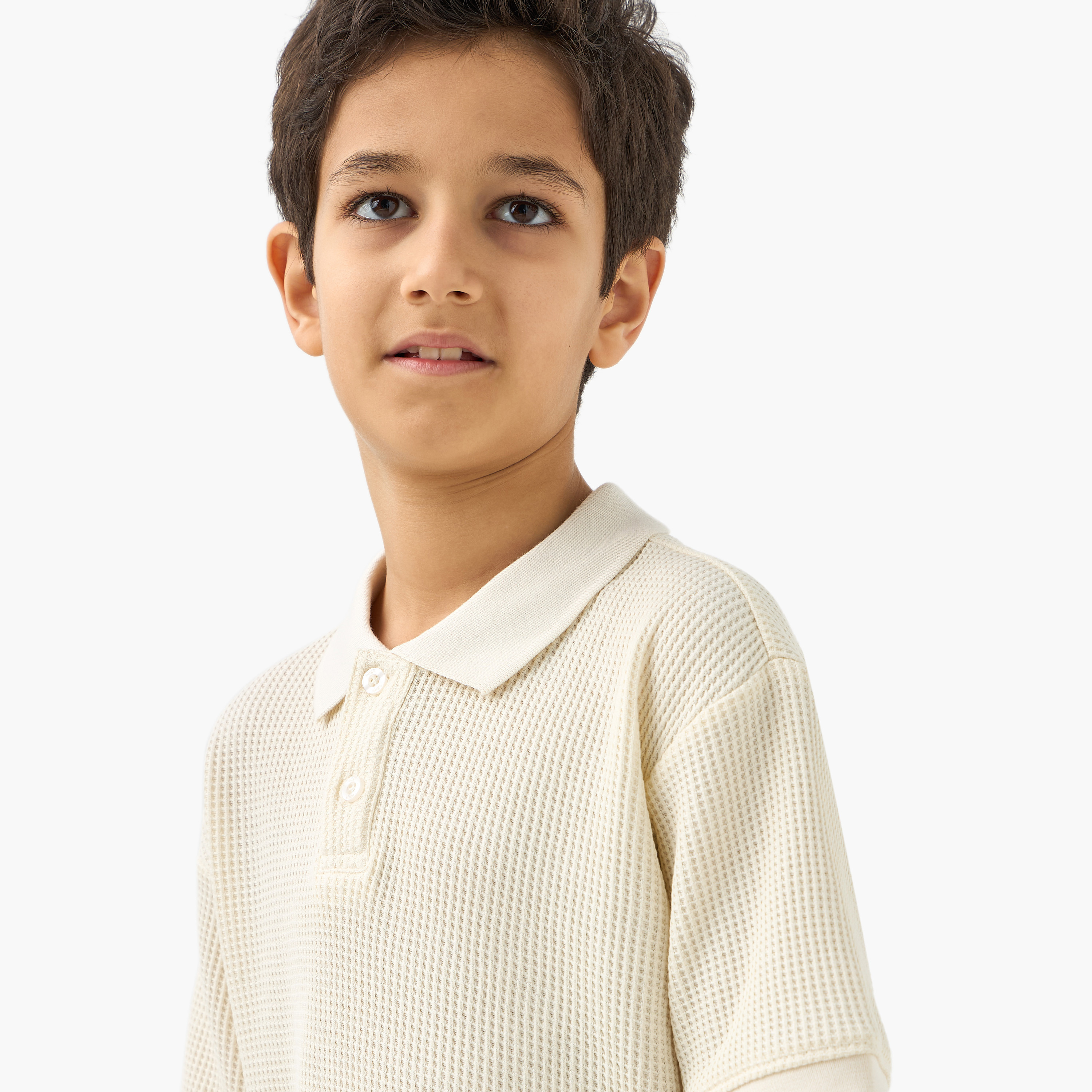 تيشيرت بولو من إليغو بارز الملمس بأكمام قصيرة-boys-clothing-tshirtsandpolos-image-4