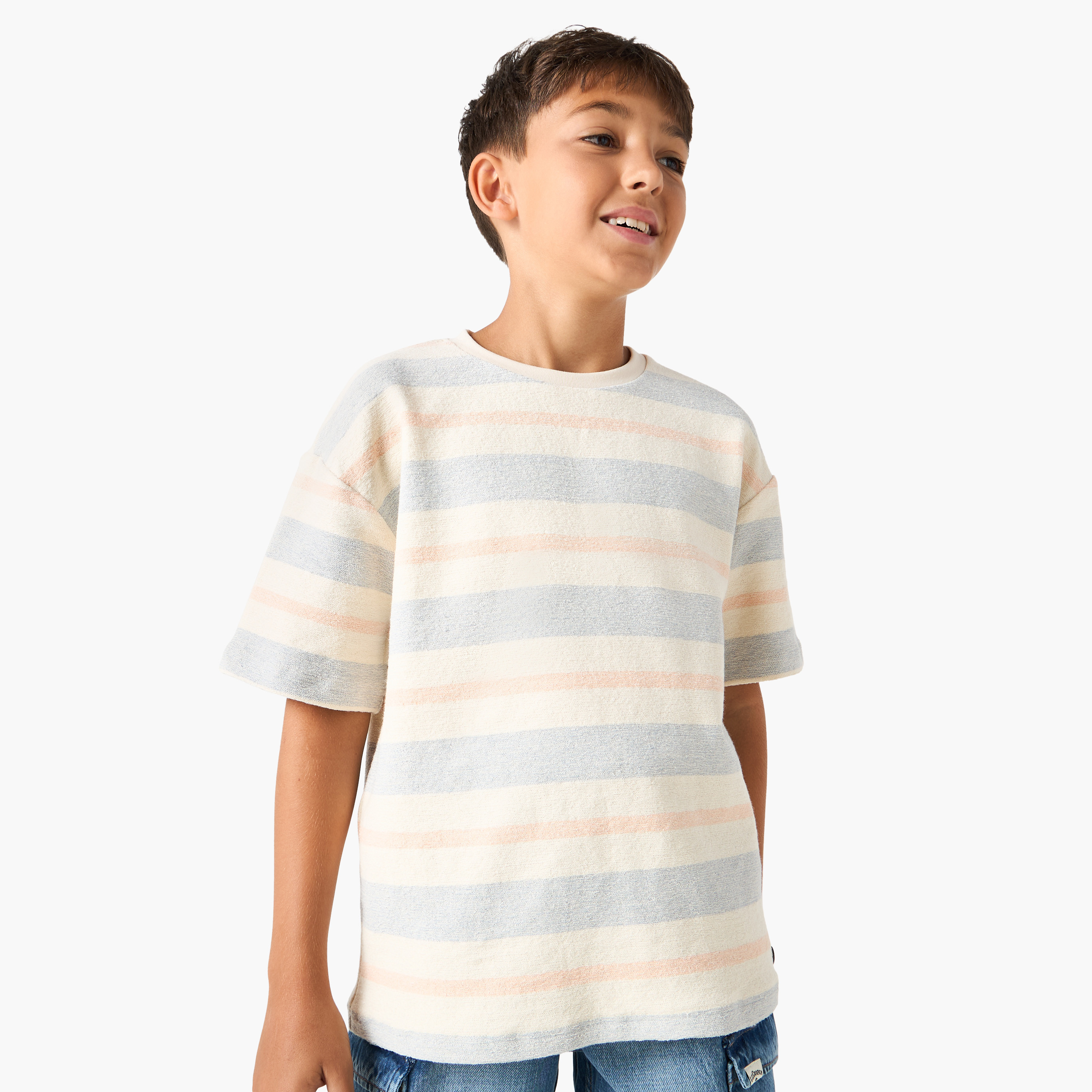 تيشيرت مخطط بأكمام قصيرة-boys-clothing-tshirtsandpolos-image-1