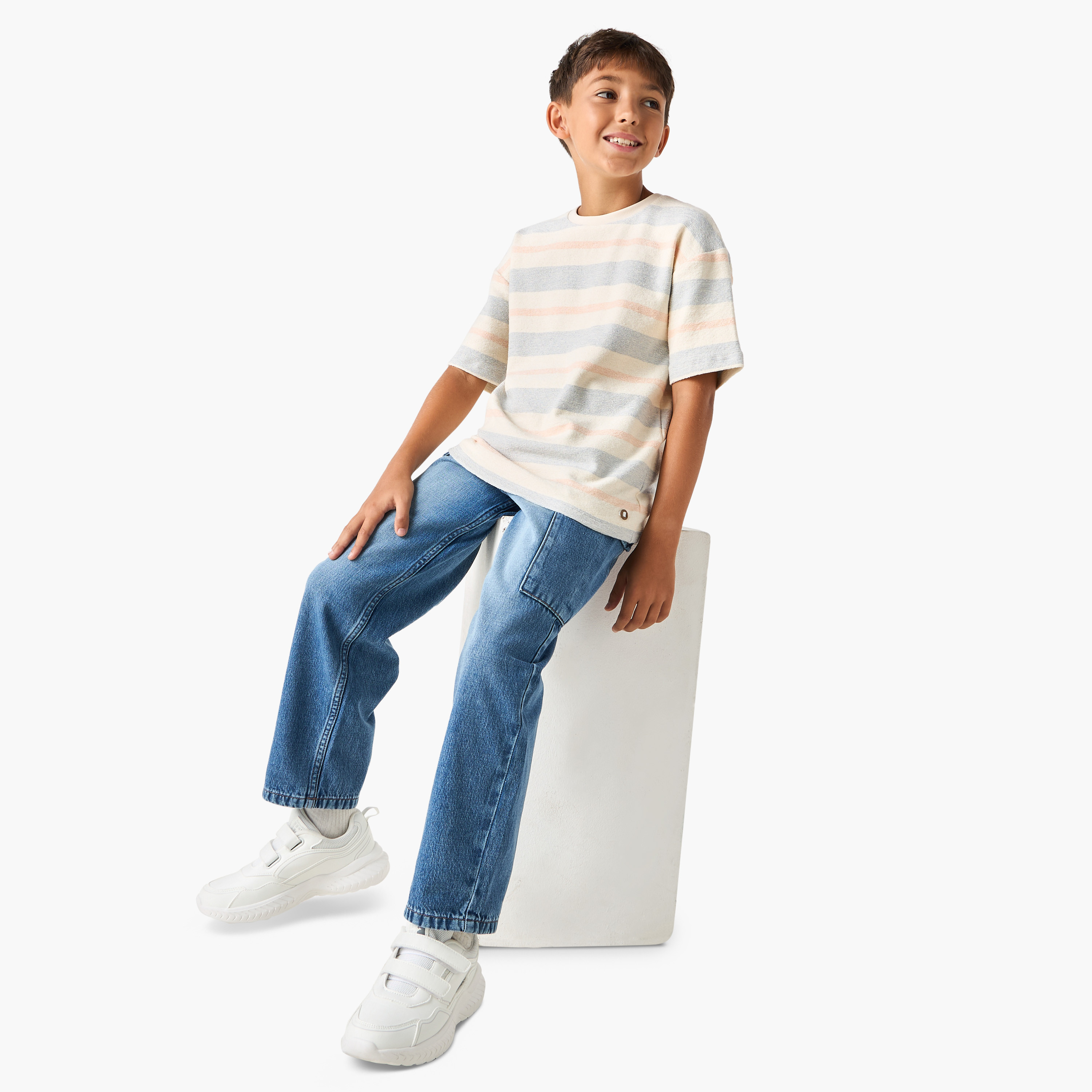 تيشيرت مخطط بأكمام قصيرة-boys-clothing-tshirtsandpolos-image-2