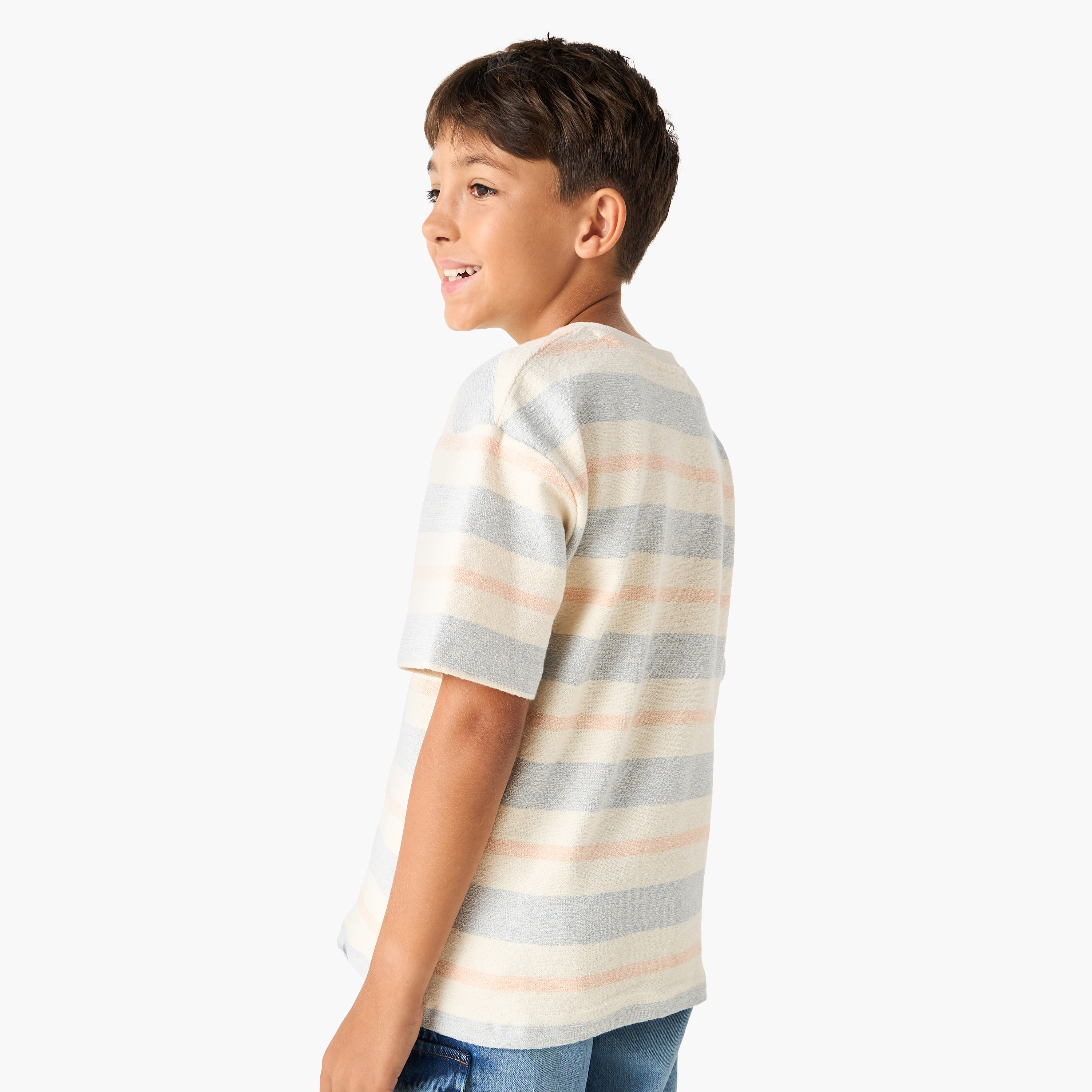 تيشيرت مخطط بأكمام قصيرة-boys-clothing-tshirtsandpolos-image-3