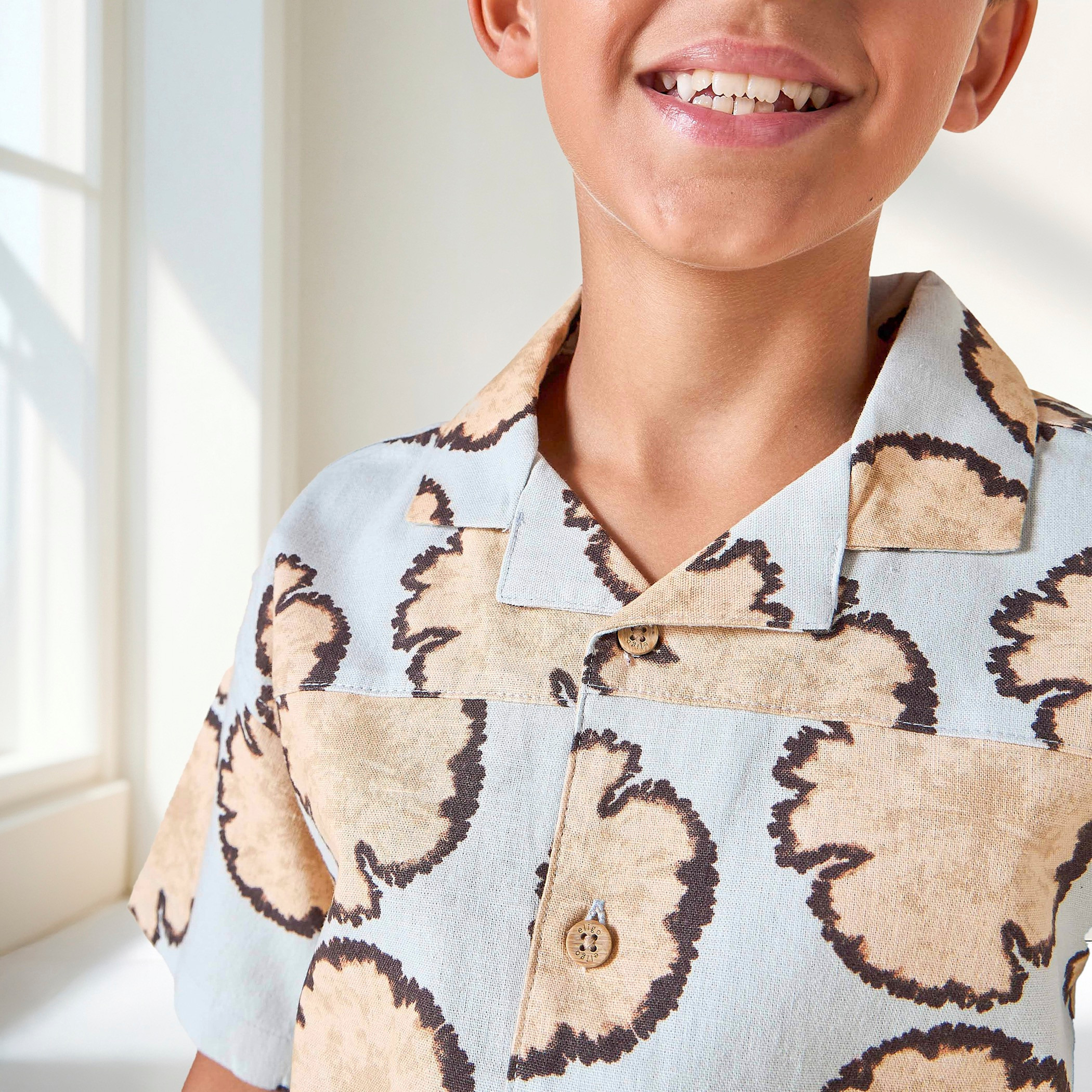 Eligo Printed Shirt with Short Sleeves and Camp Collar-boys-clothing-shirts-image-4