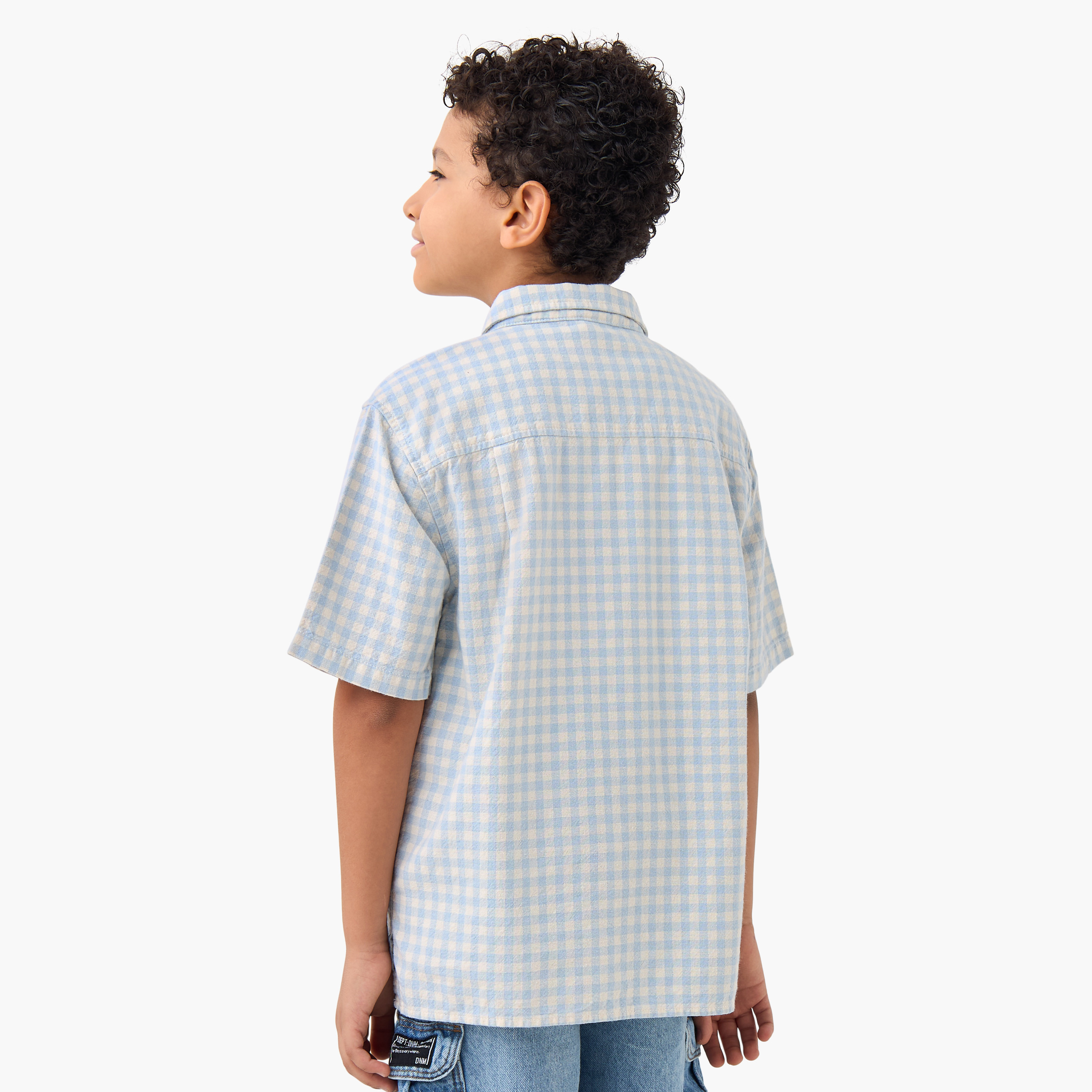 قميص كاروهات بأكمام قصيرة وجيب على الصدر من إليجو-boys-clothing-shirts-image-3