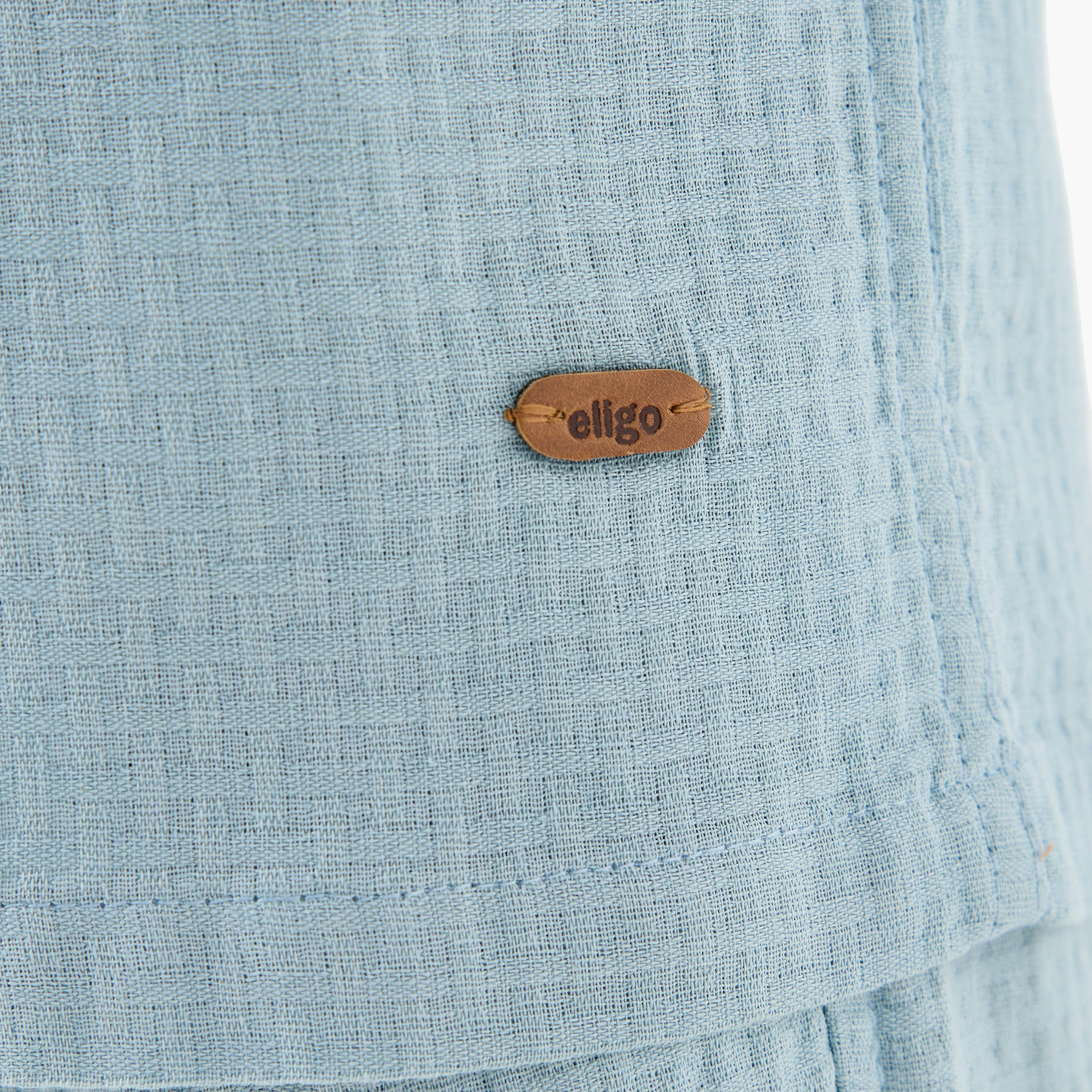 Eligo Textured Collared Shirt with Short Sleeves-boys-clothing-shirts-image-5