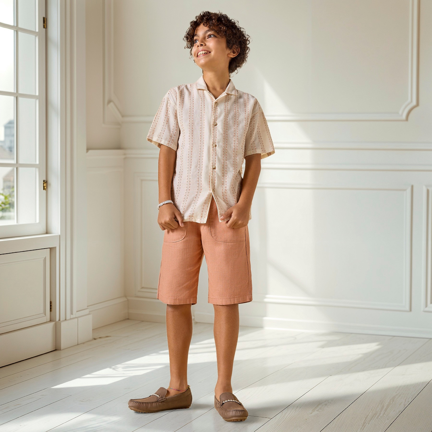 Eligo Solid Shorts with Drawstring Closure and Pockets-boys-clothing-bottoms-shorts-image-2