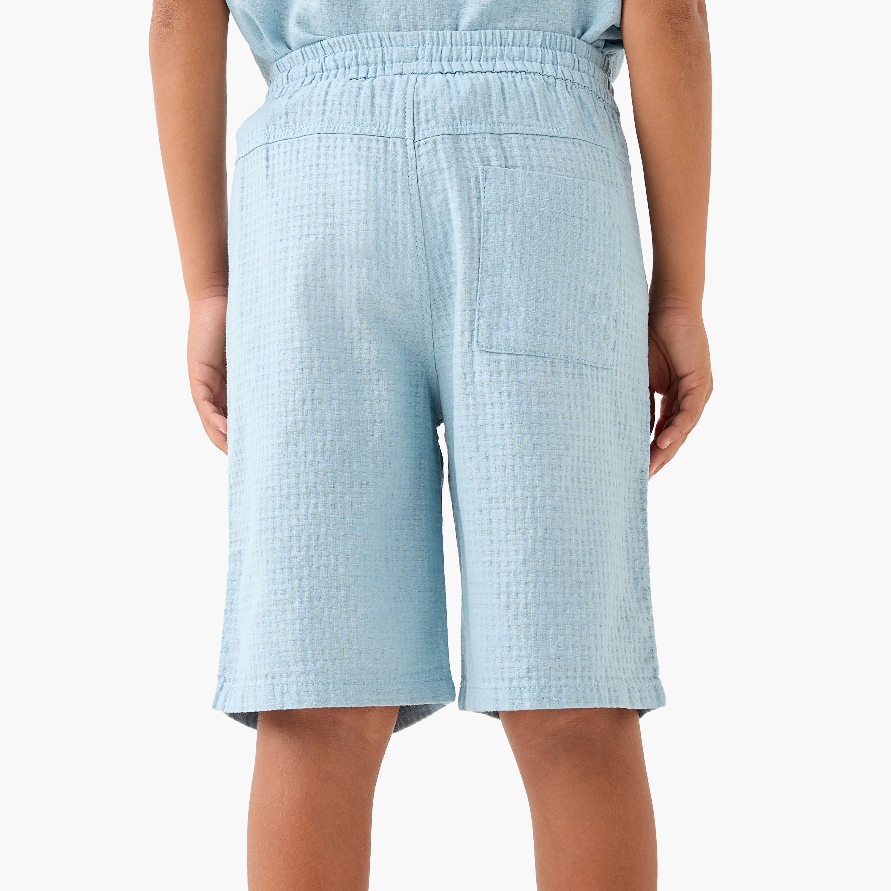 Eligo Textured Shorts with Drawstring Closure and Pockets-boys-clothing-bottoms-shorts-image-3