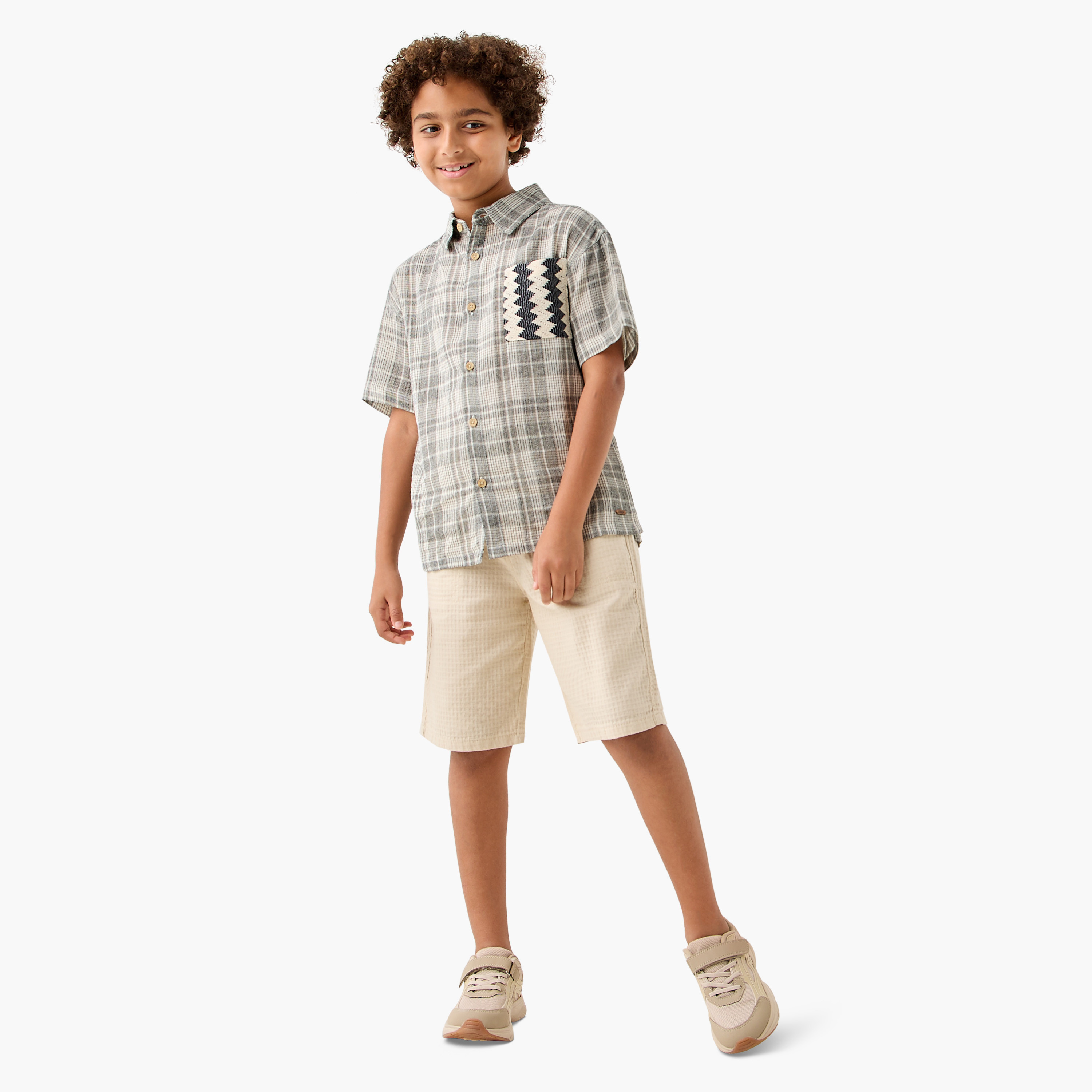 Eligo Textured Shorts with Drawstring Closure and Pockets-boys-clothing-bottoms-shorts-image-2