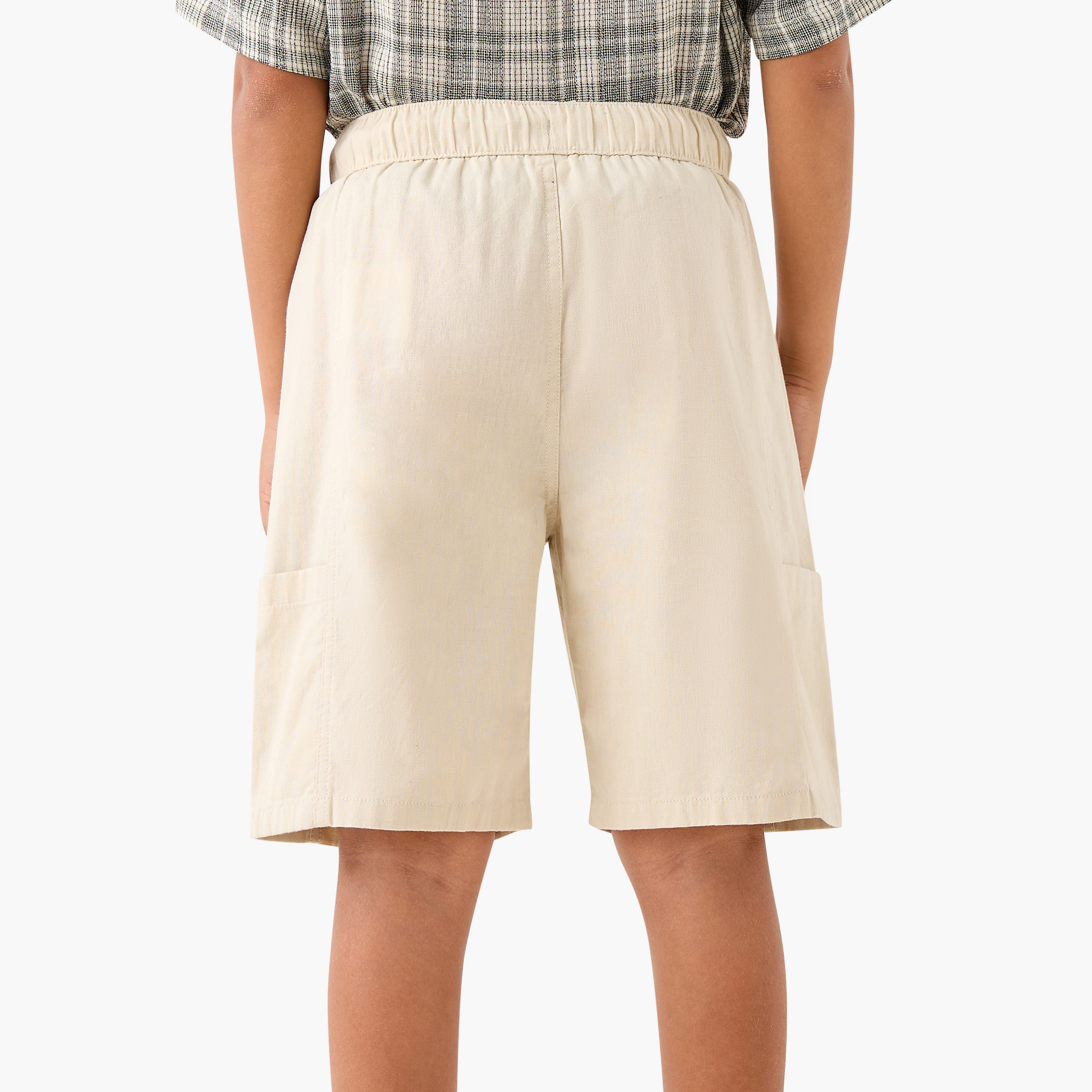 Eligo Solid Shorts with Elasticated Waistband and Pockets-boys-clothing-bottoms-shorts-image-3