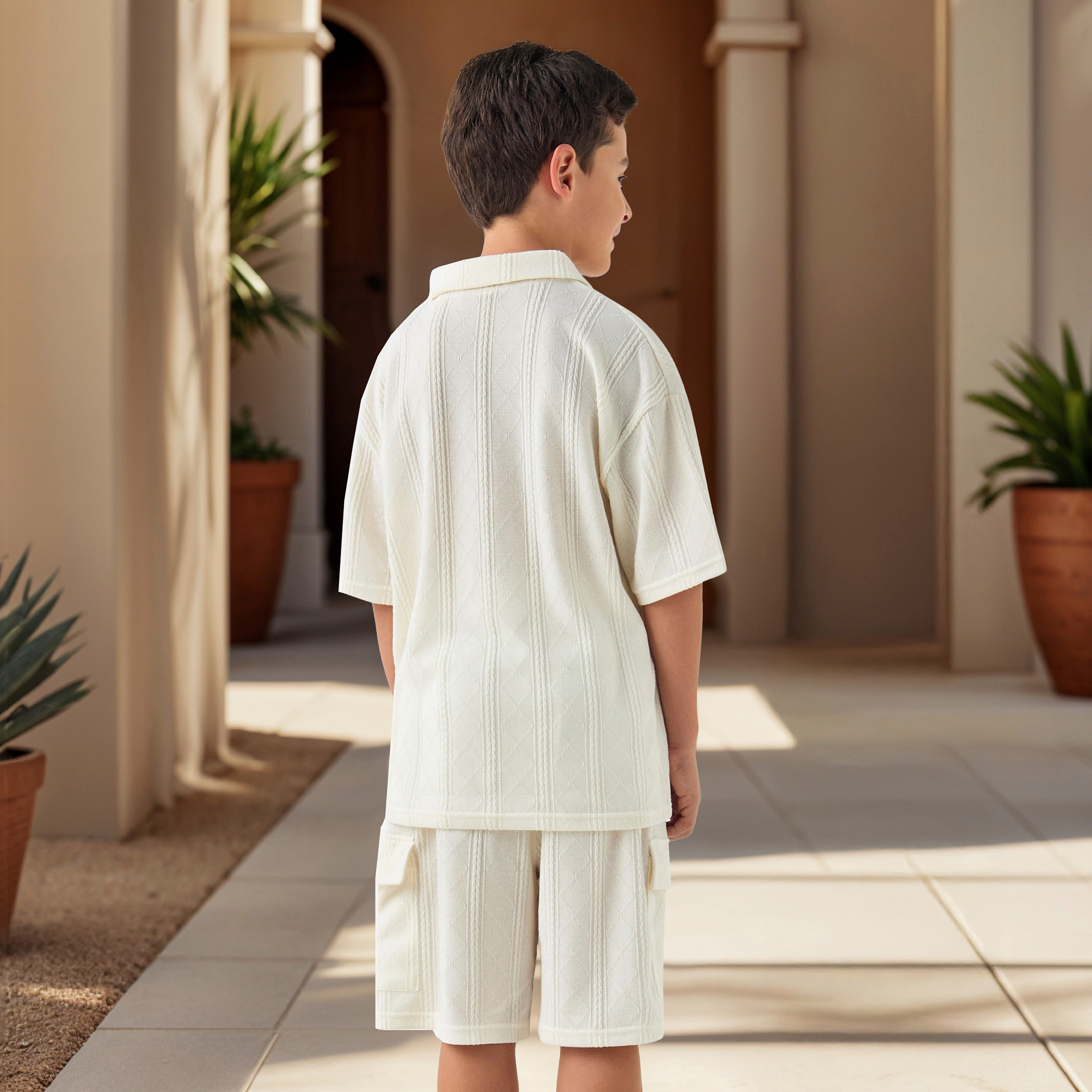 Eligo Textured Polo T-shirt and Shorts Set-boys-clothing-setsandcoords-image-3