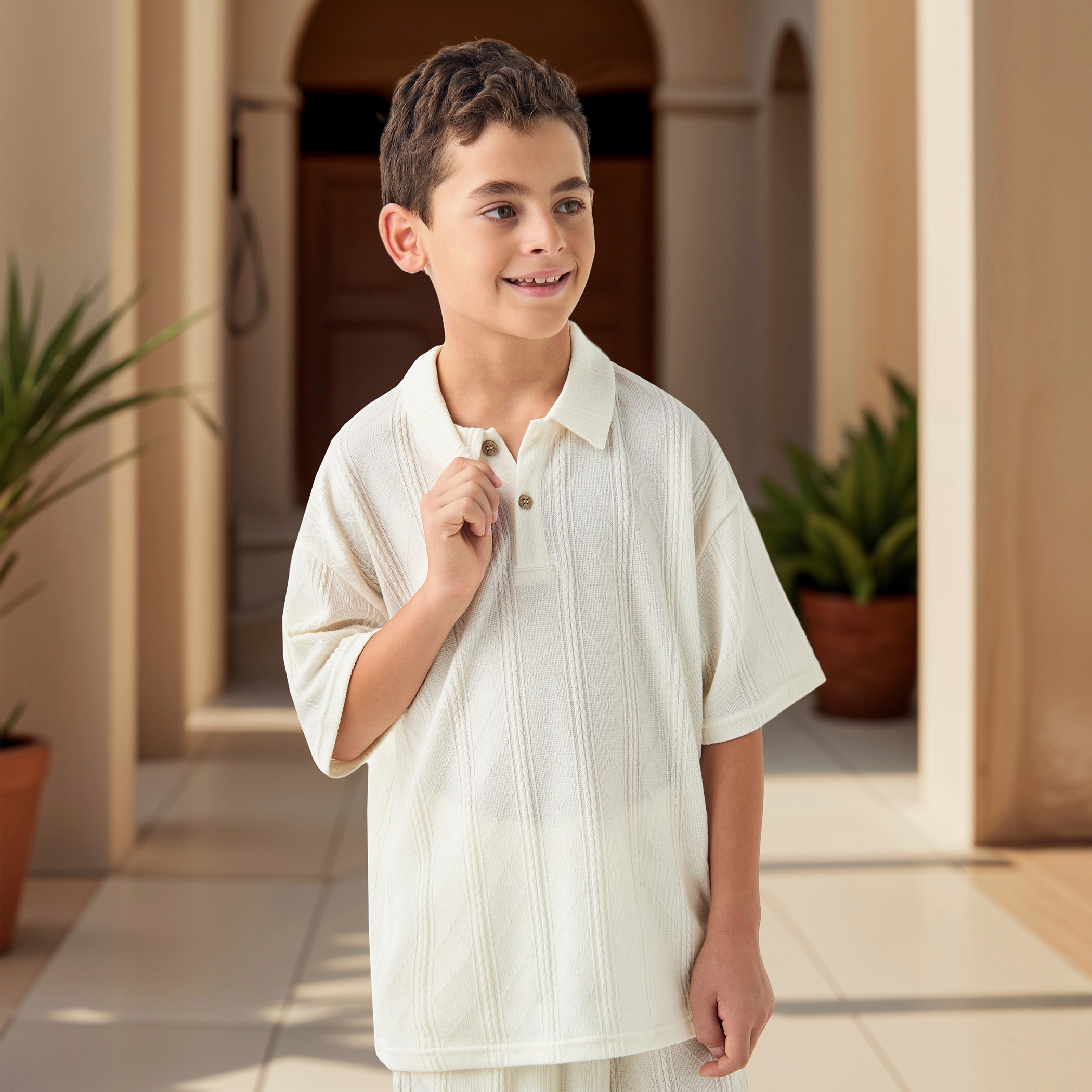 Eligo Textured Polo T-shirt and Shorts Set-boys-clothing-setsandcoords-image-4