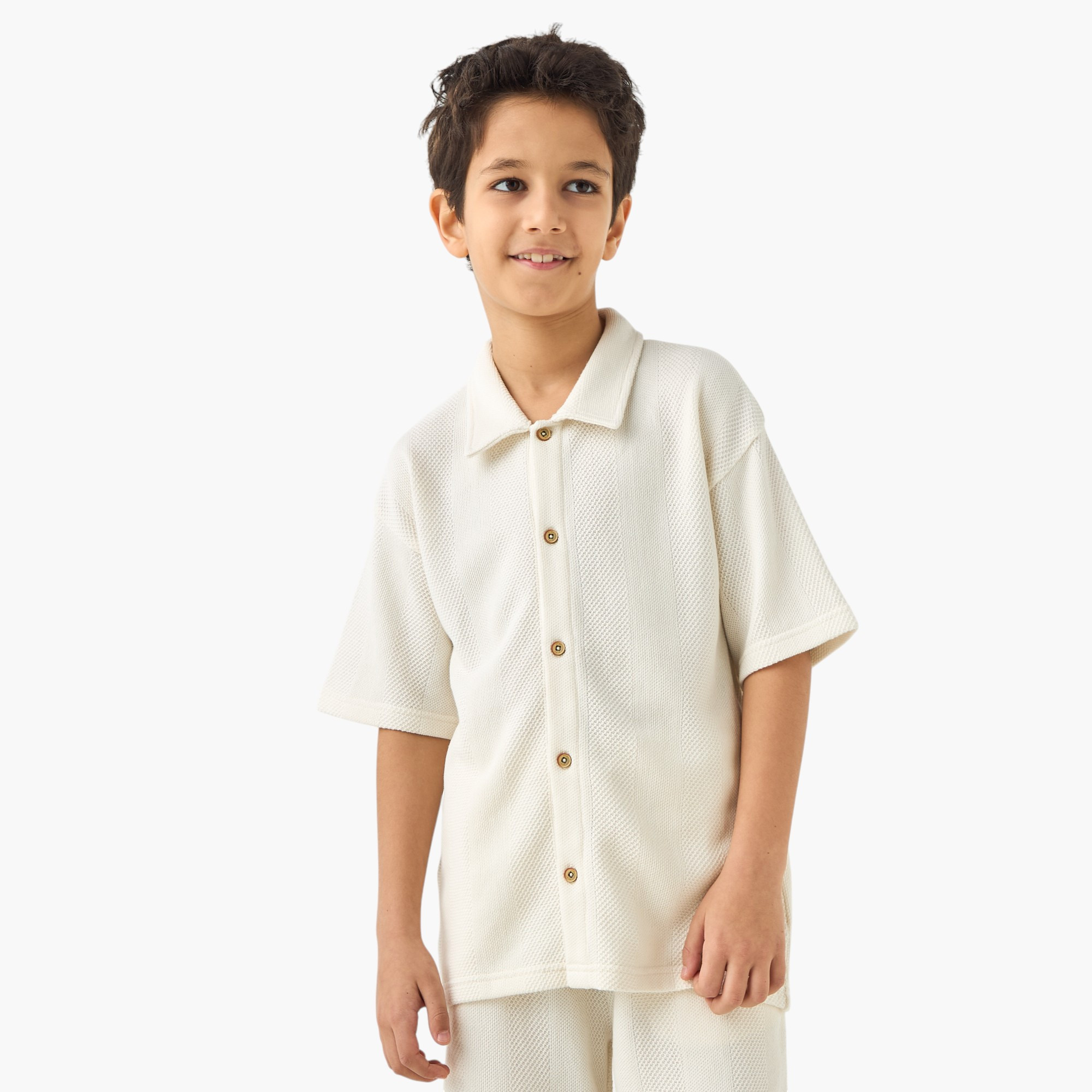 EligoTextured Shirt and Shorts Set-boys-clothing-setsandcoords-image-2