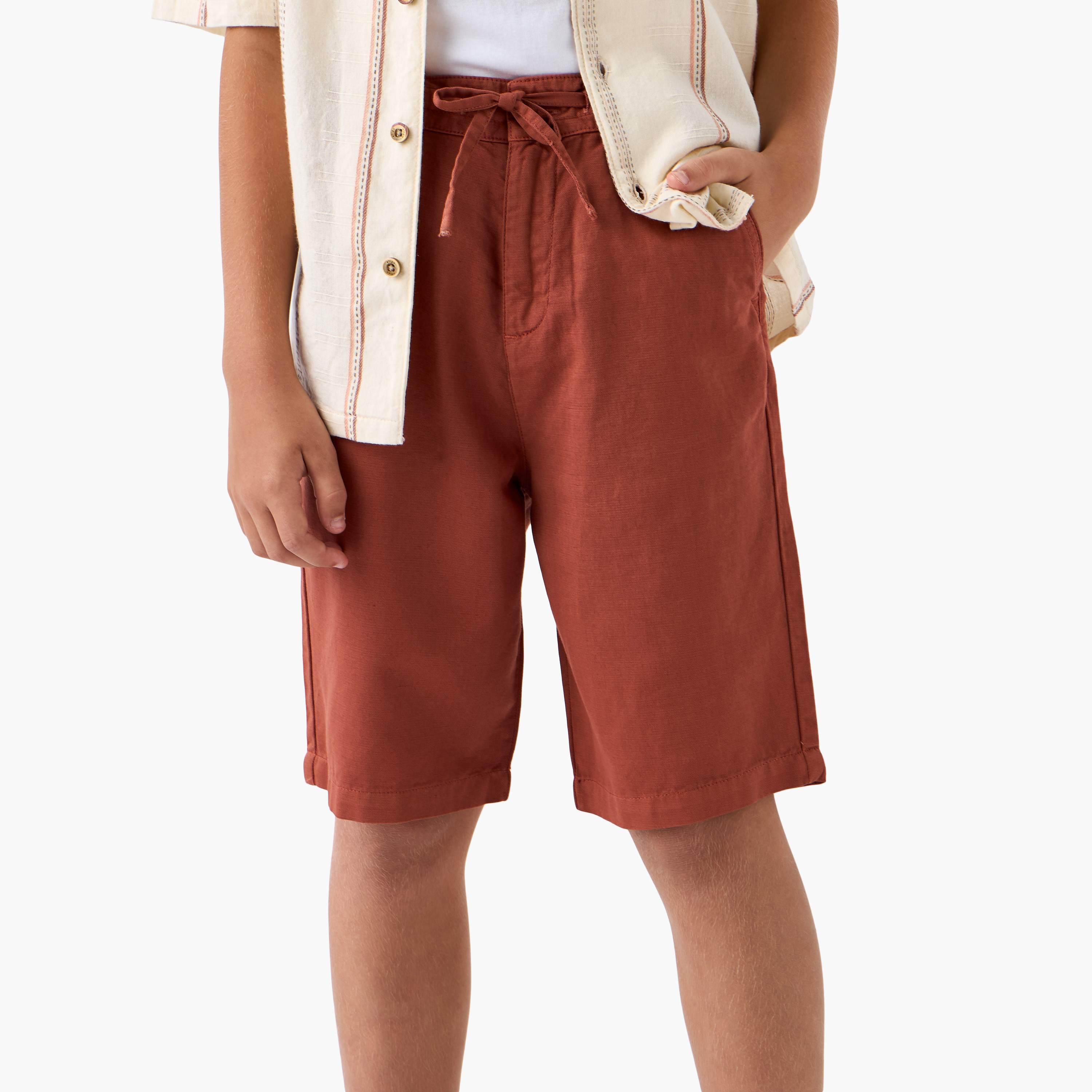 Eligo Striped Shirt and Solid Shorts Set-boys-clothing-setsandcoords-image-3