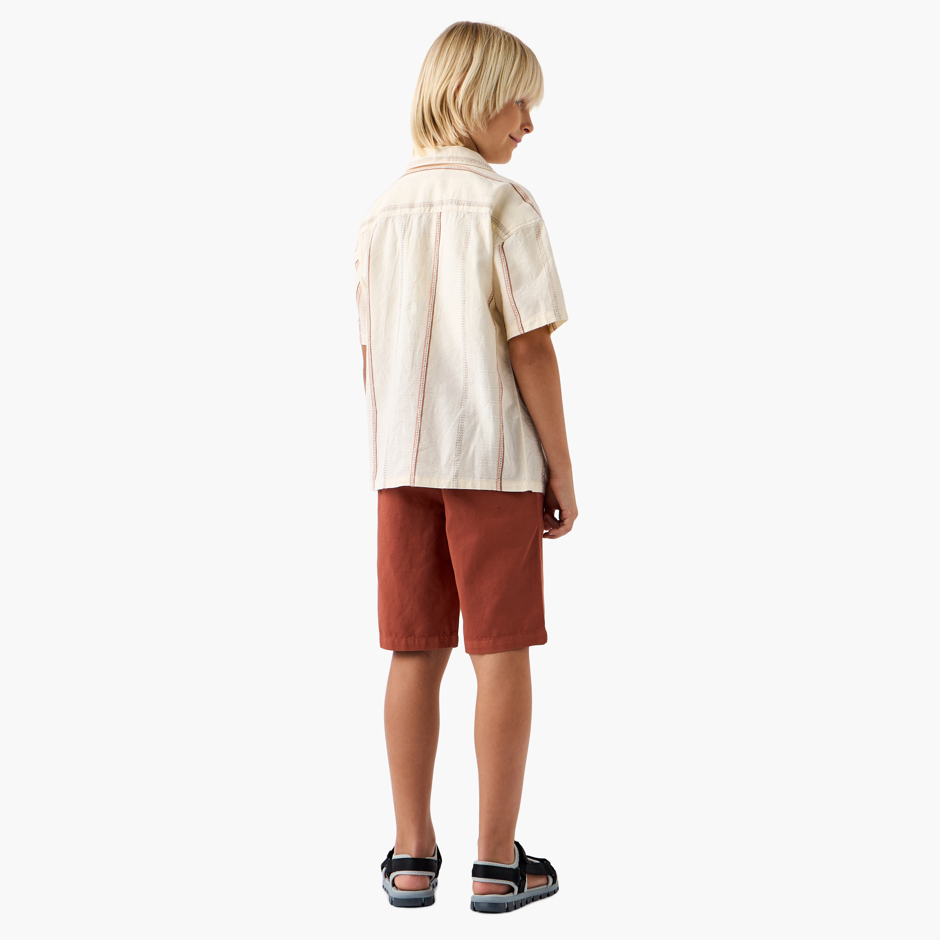 Eligo Striped Shirt and Solid Shorts Set-boys-clothing-setsandcoords-image-4