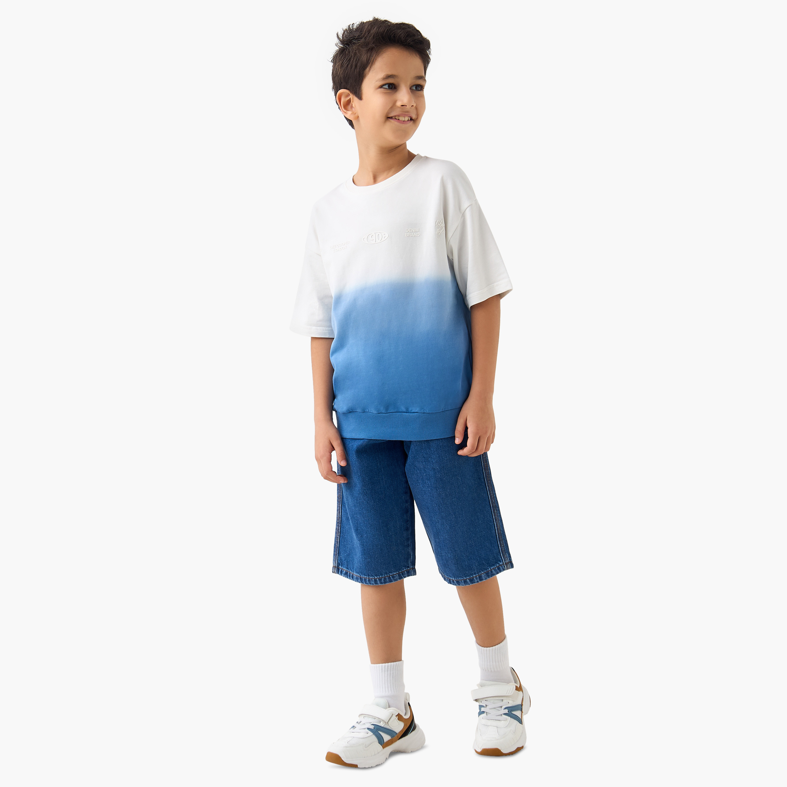Lee Cooper Ombre T-shirt with Short Sleeves-boys-clothing-tshirtsandpolos-image-2