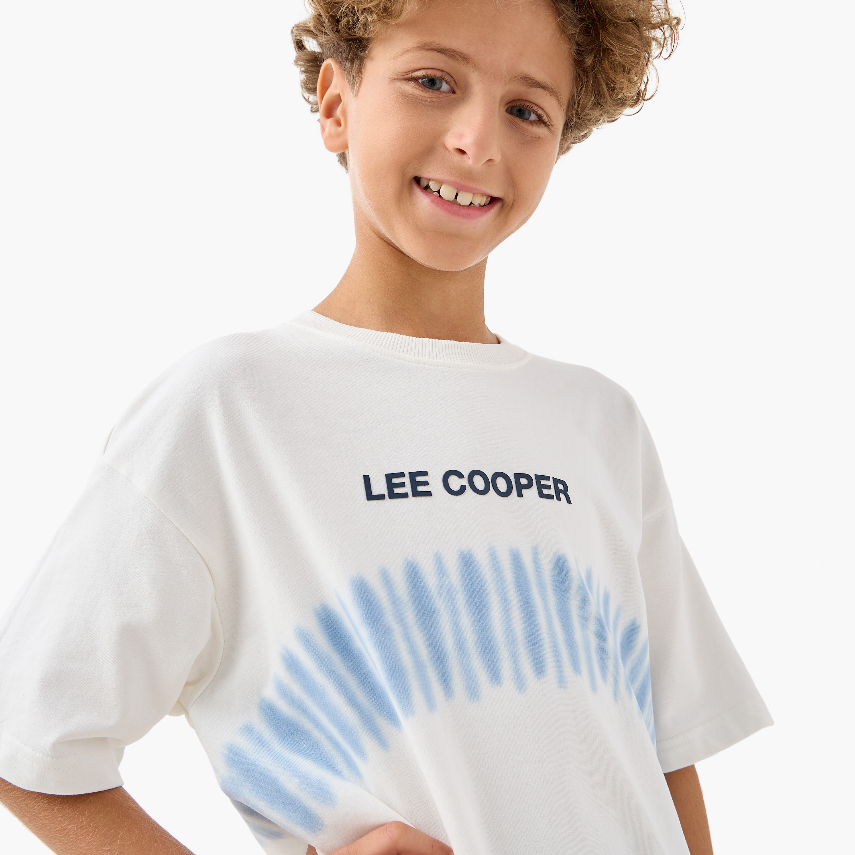 Lee Cooper Graphic Print T-shirt with Short Sleeves-boys-clothing-tshirtsandpolos-image-4