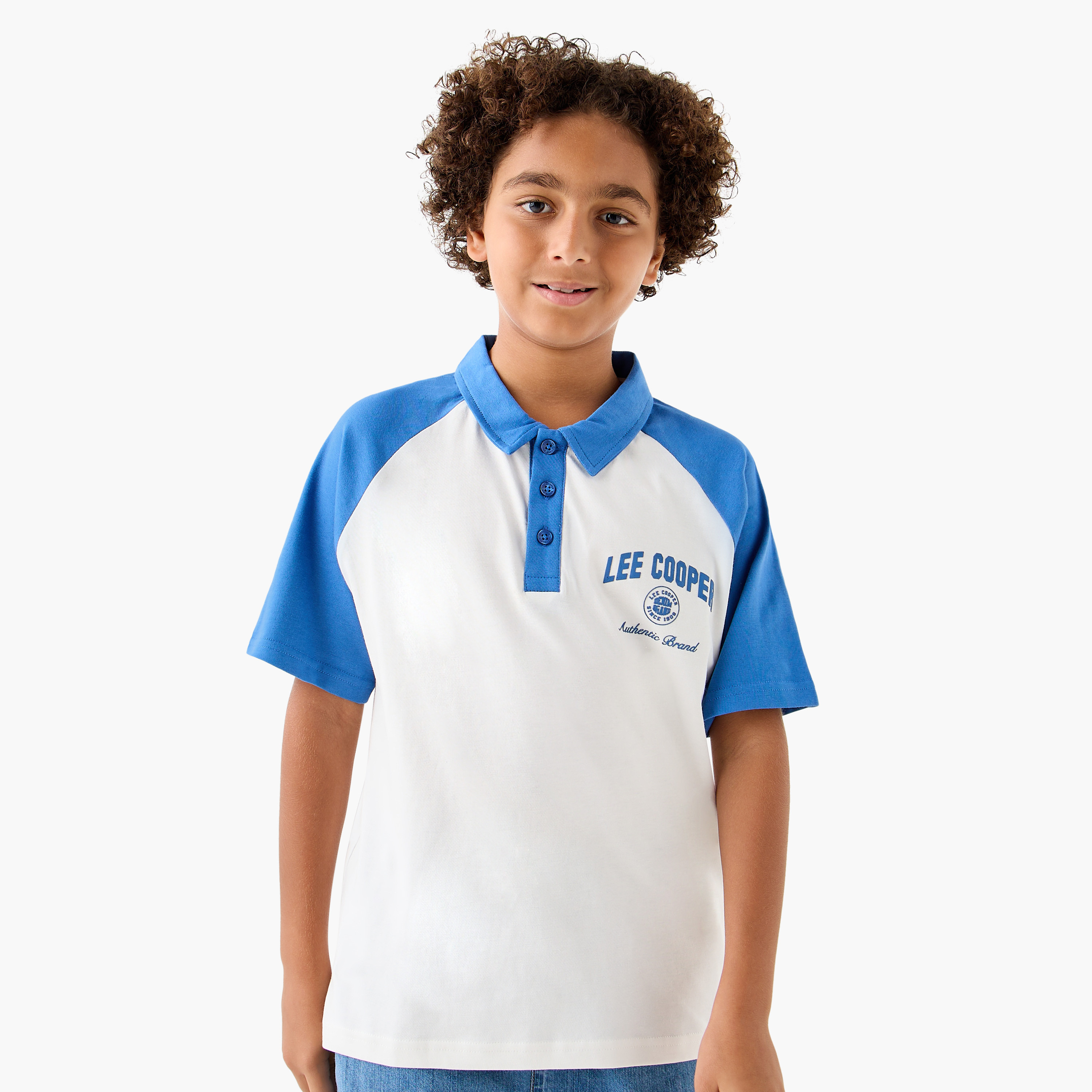 تيشيرت بولو بتصميم كتل الألوان وأكمام راجلان من لي كوبر-boys-clothing-tshirtsandpolos-image-1