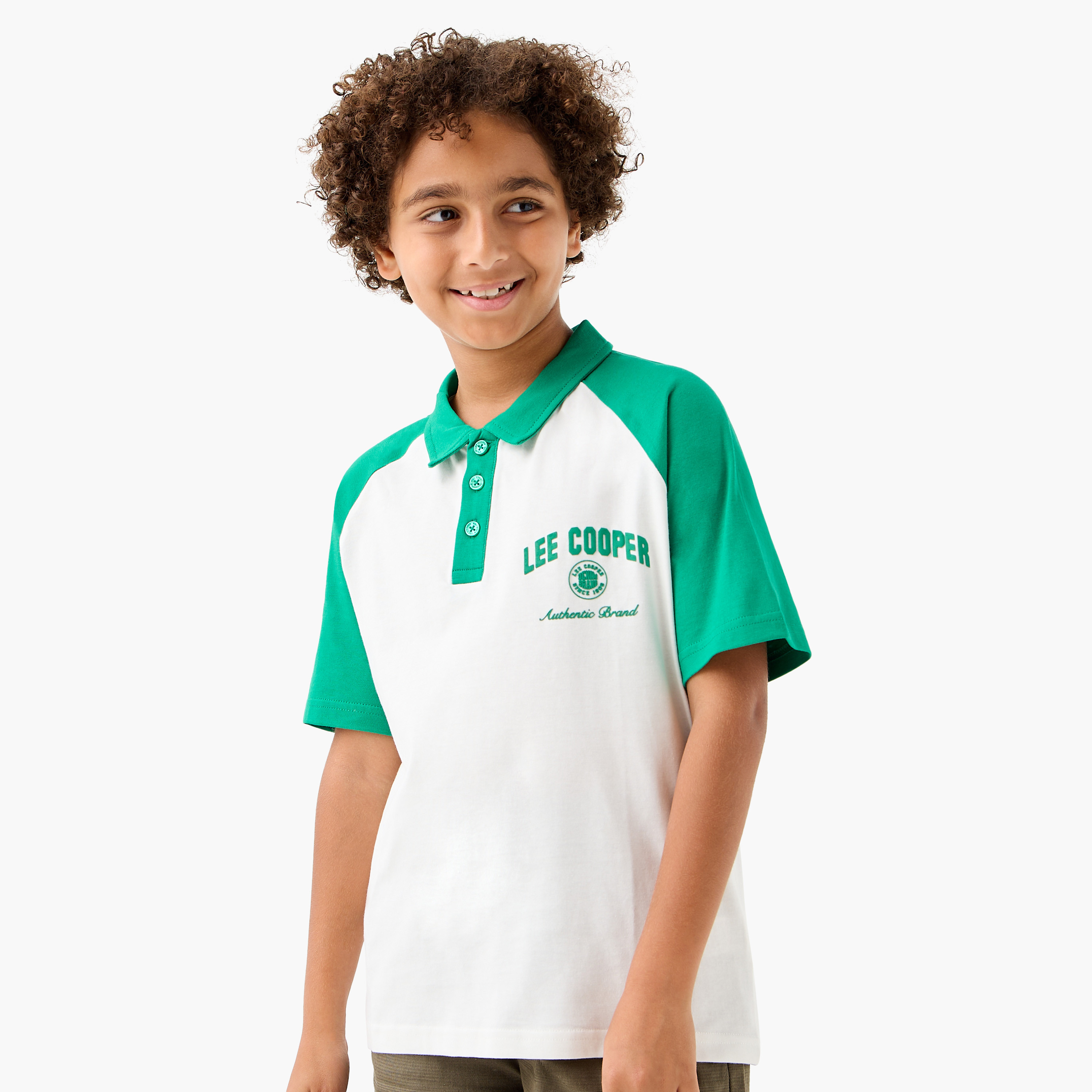Lee Cooper Colourblock Polo T-shirt with Raglan Sleeves-boys-clothing-tshirtsandpolos-image-1