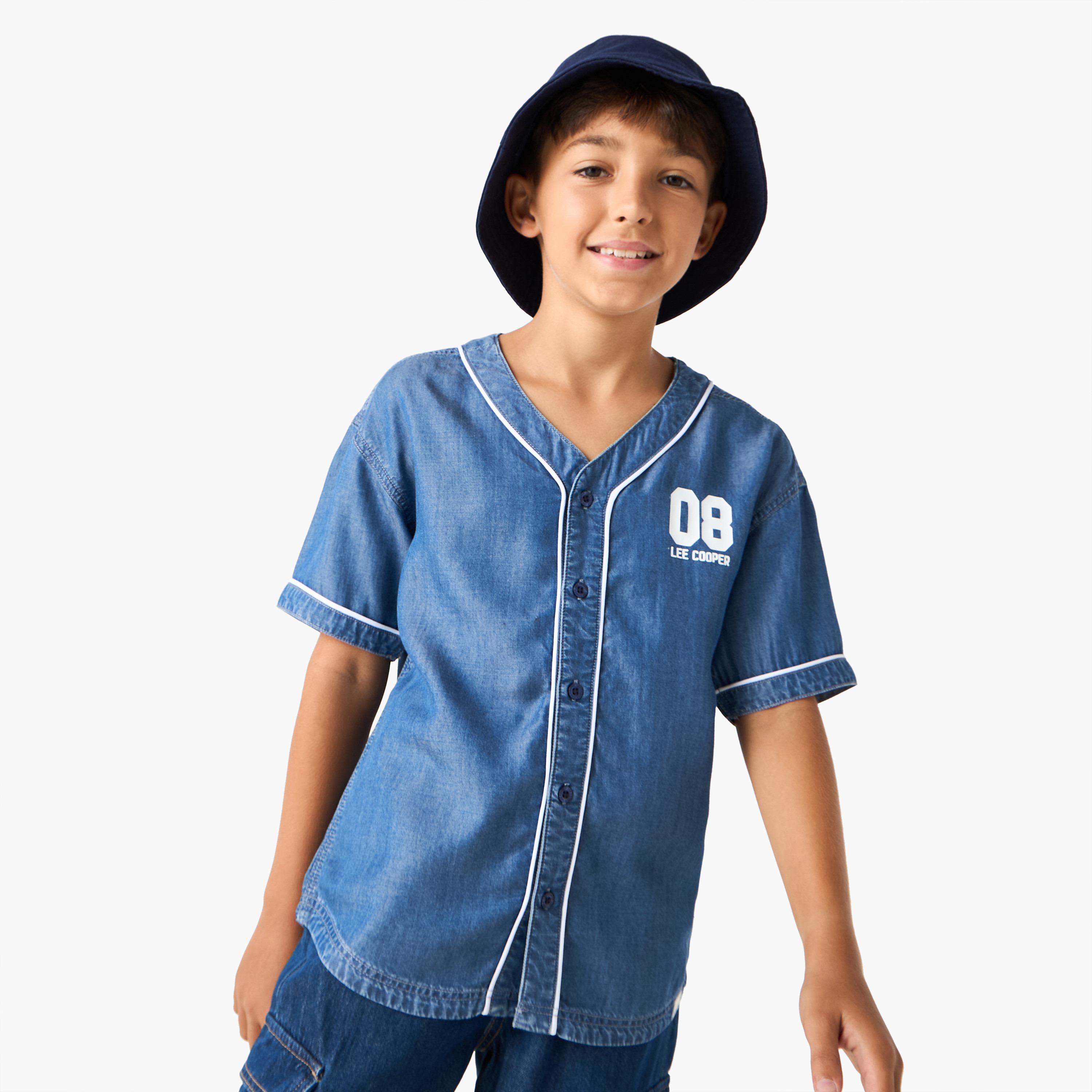 Lee Cooper Short Sleeves Shirt with Logo Detail-boys-clothing-shirts-image-1