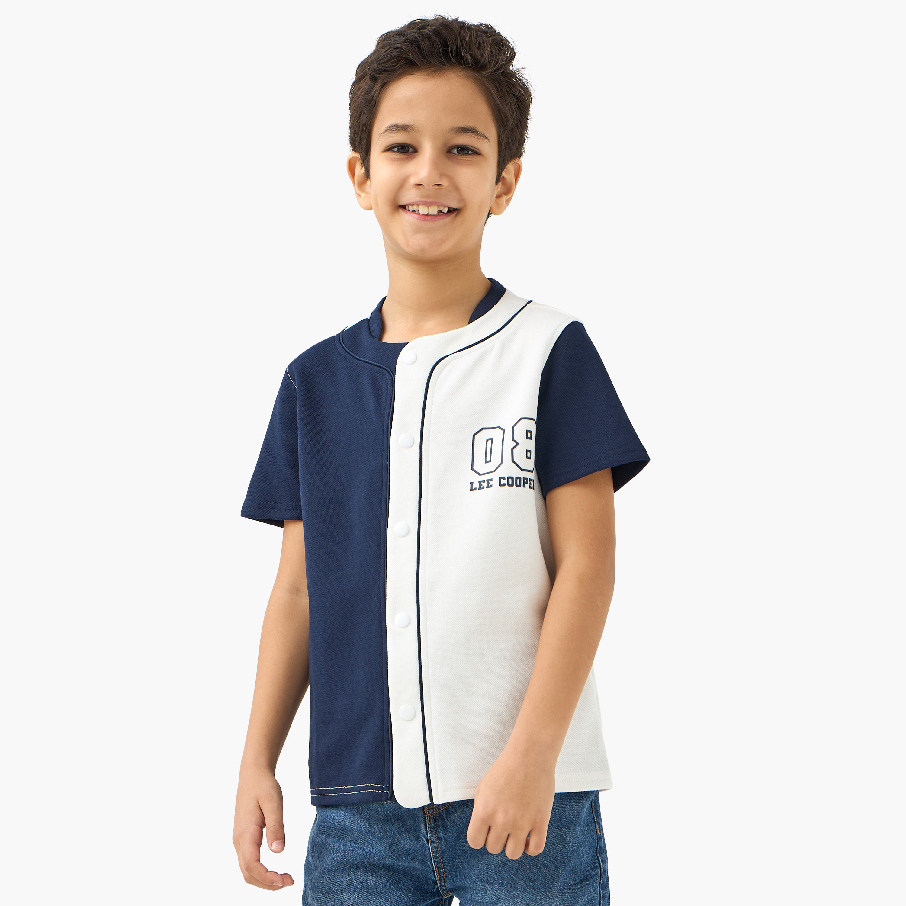 Lee Cooper Logo Detail Shirt with Short Sleeves-boys-clothing-shirts-image-1
