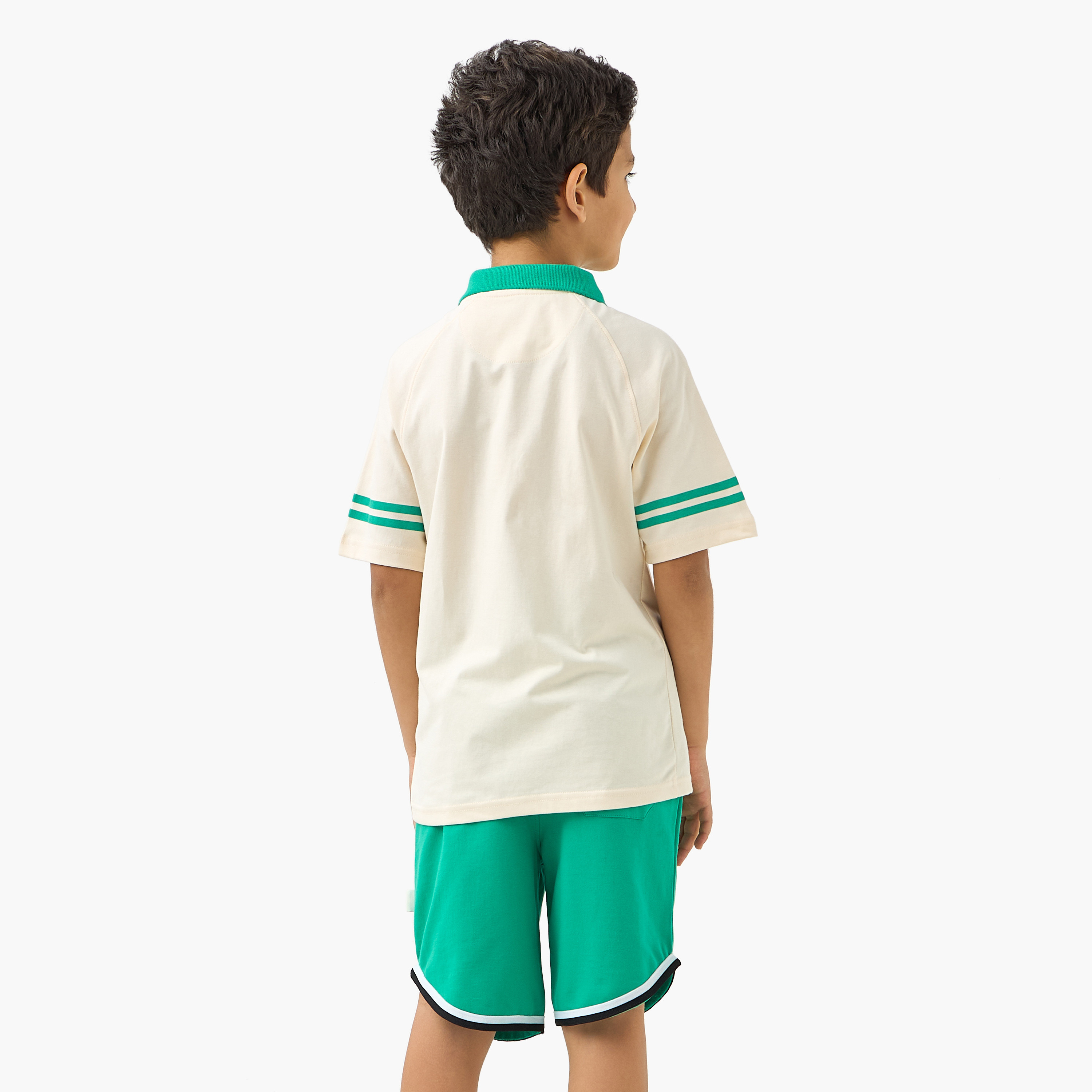 Lee Cooper Logo Print Polo T-shirt and Shorts Set-boys-clothing-setsandcoords-image-4