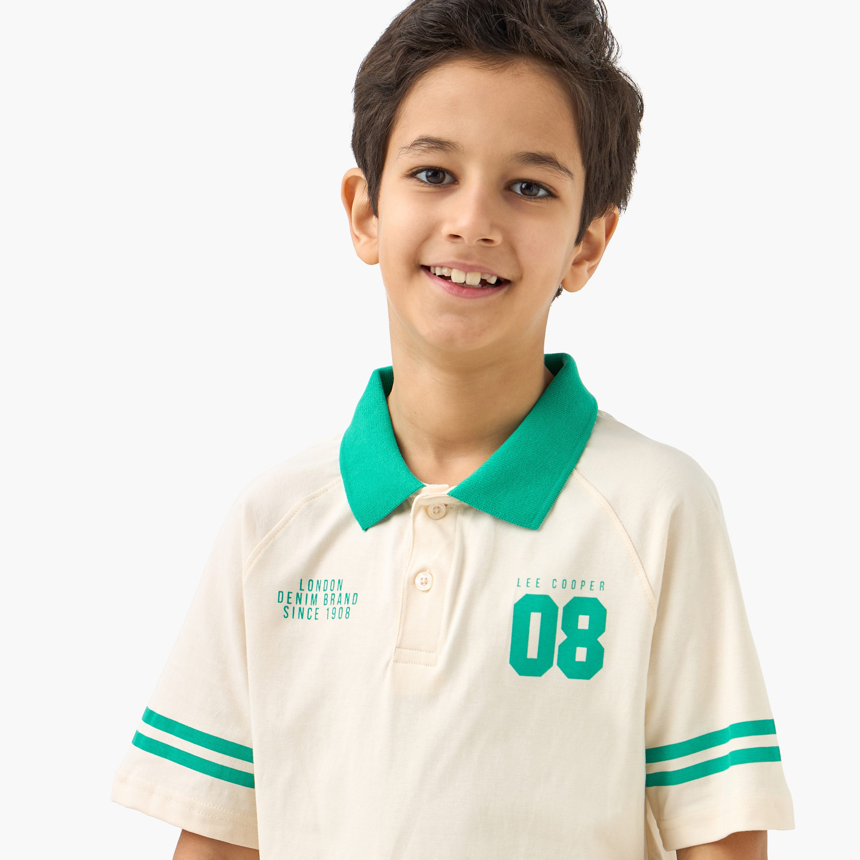 Lee Cooper Logo Print Polo T-shirt and Shorts Set-boys-clothing-setsandcoords-image-5
