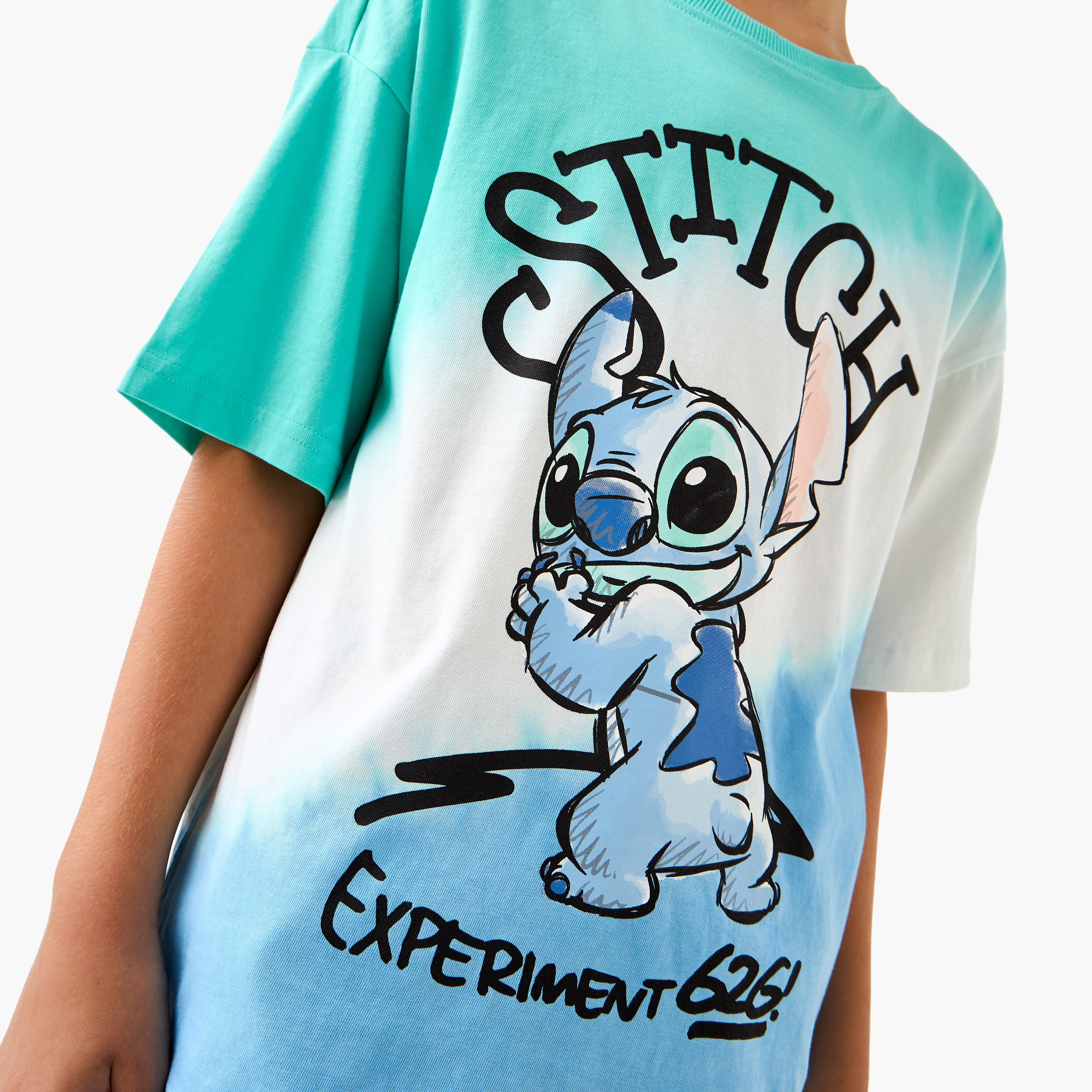 Disney Stitch Print T-shirt with Short Sleeves-boys-clothing-tshirtsandpolos-image-4