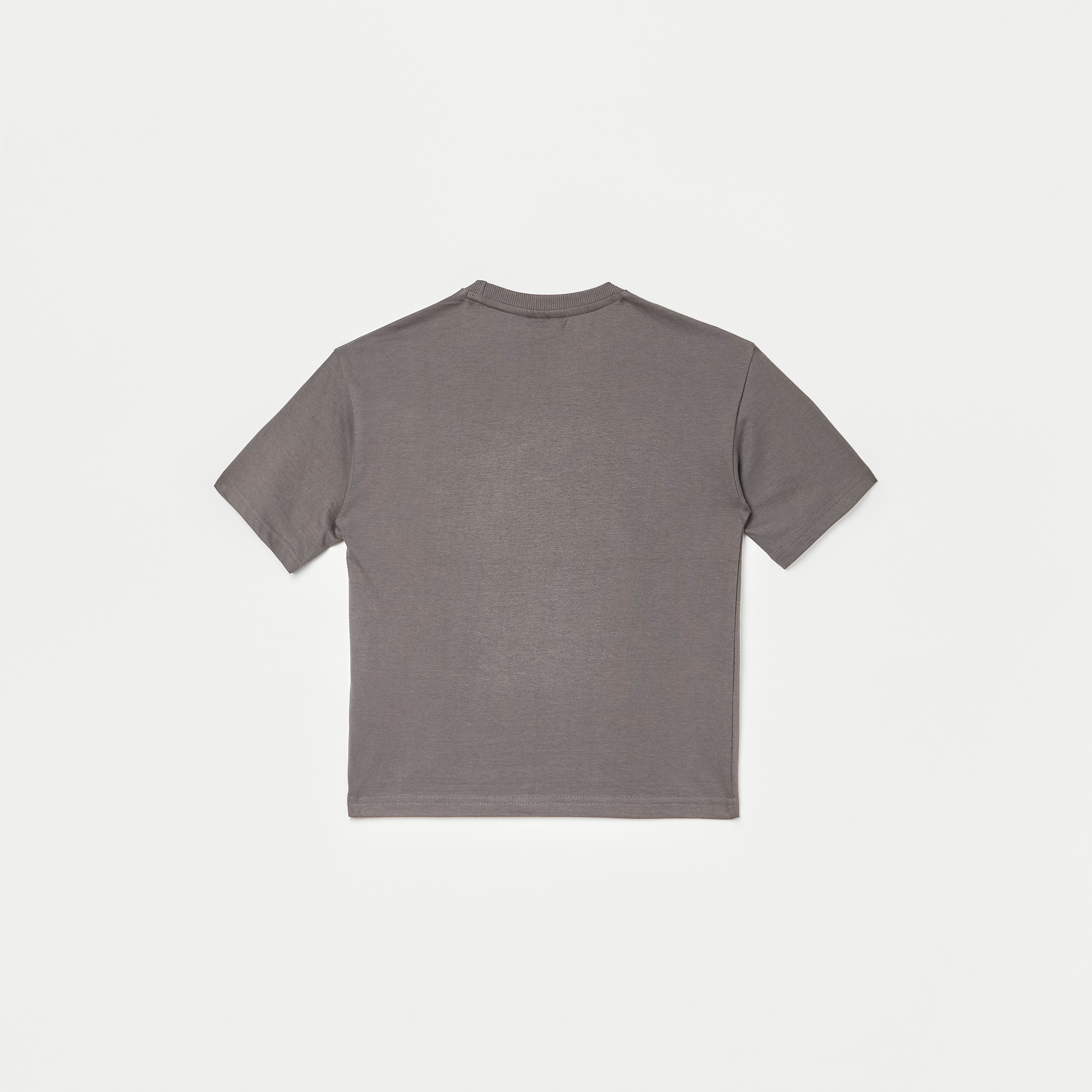 Sequin Embellished Crew Neck T-shirt with Short Sleeves-boys-clothing-tshirtsandpolos-image-2
